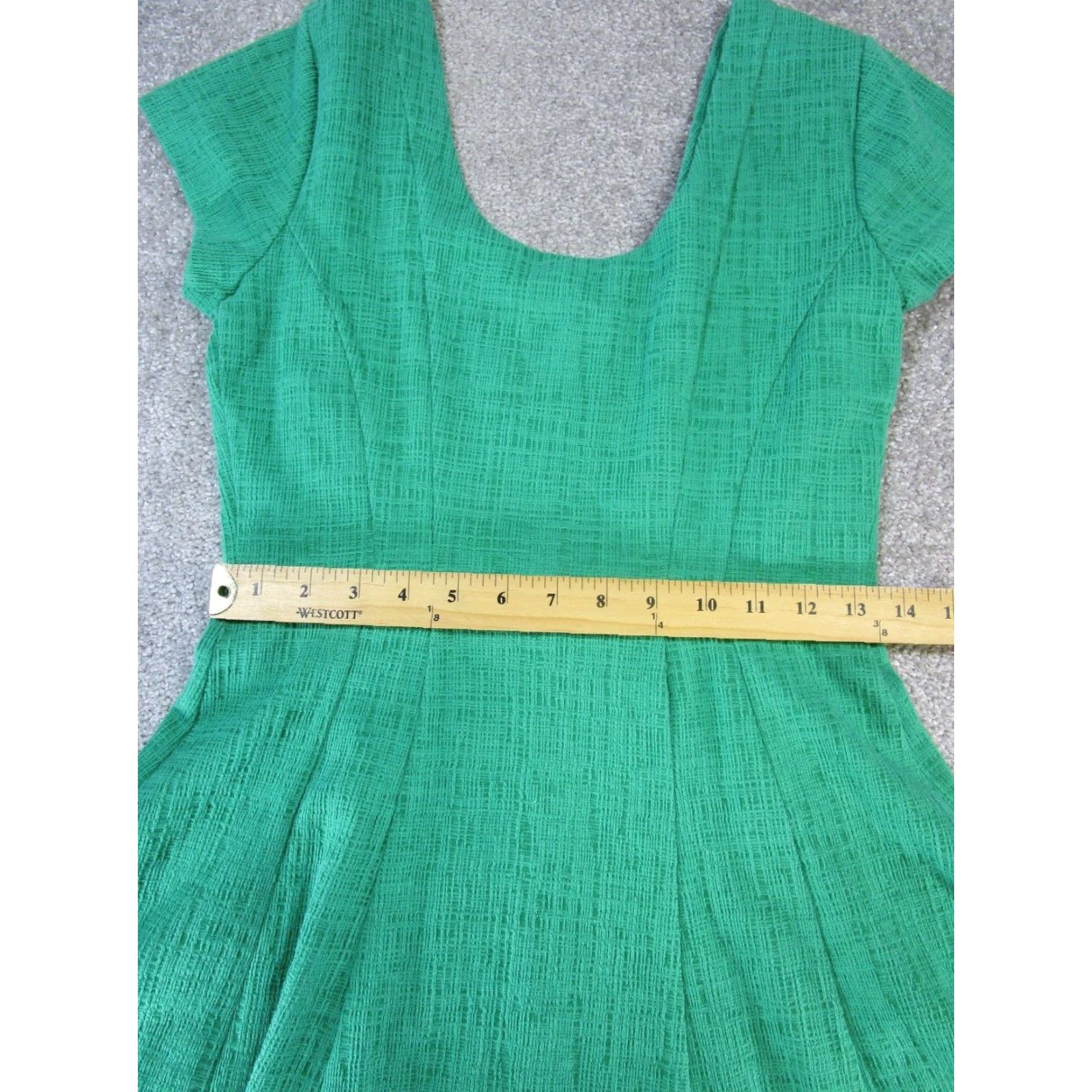 Vintage Maeve Green Cotton A-Line Dress Womens Small Short Sleeve Size S / US 4 / IT 40 - 7 Thumbnail