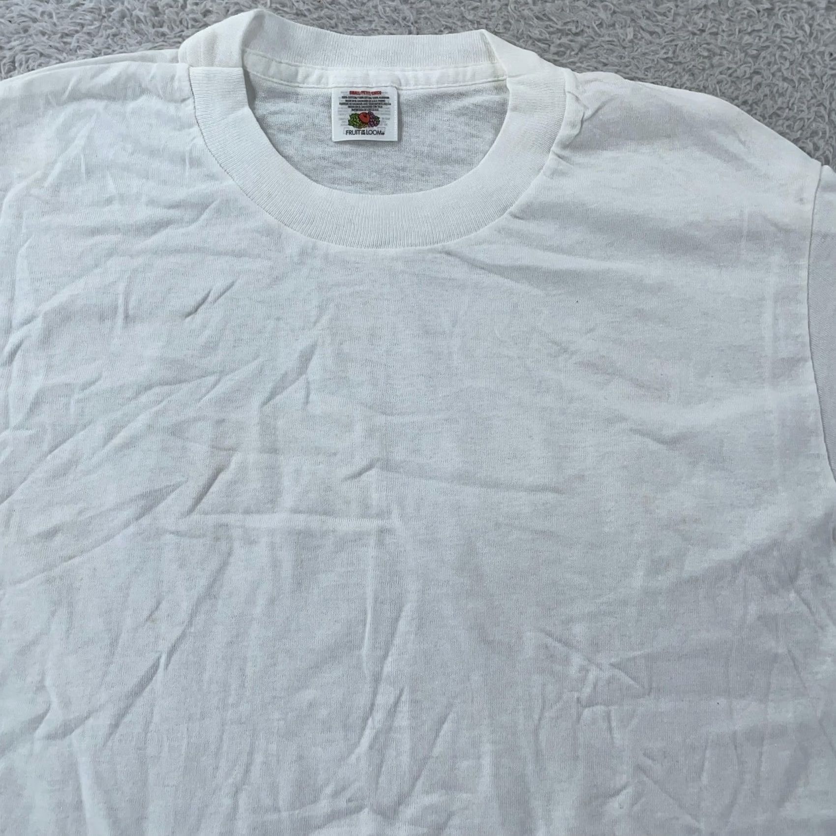 Fruit Of The Loom VINTAGE Fruit of the Loom Shirt Mens Small Crewneck Tee Basic Plain White Cotton Short Sleeve Solid Crew Neck Mens S White Shirt Size US S / EU 44-46 / 1 - 2 Thumbnail