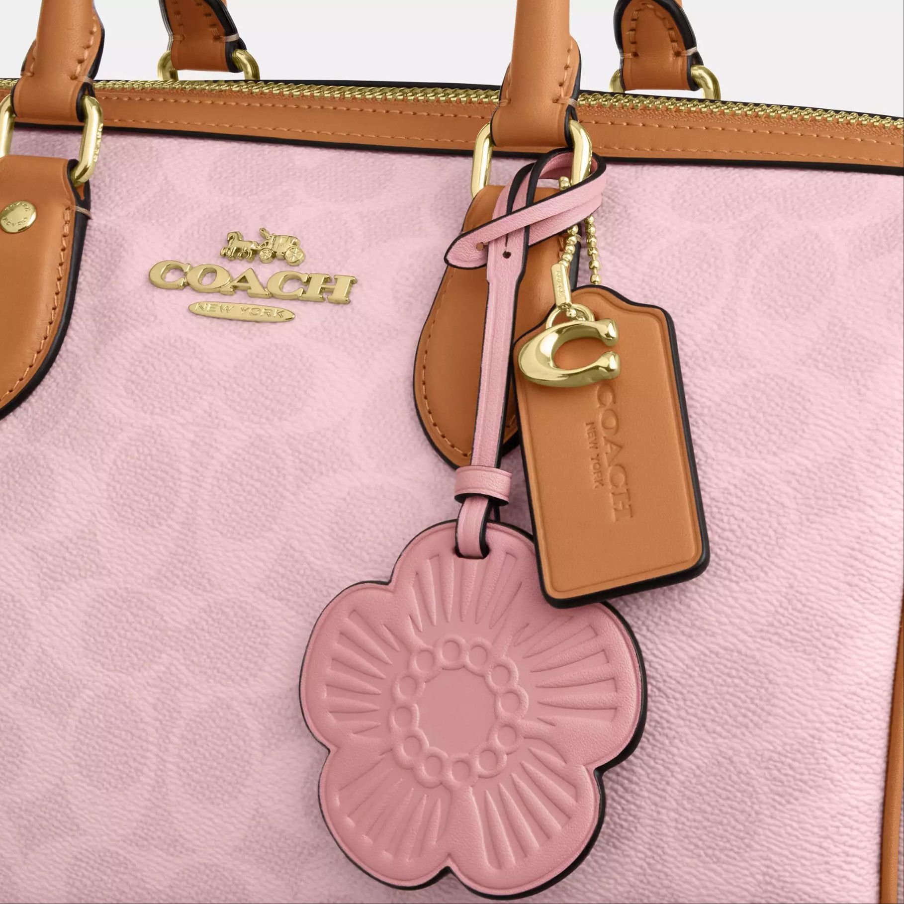 Coach Rowan Large Satchel Bag In Signature Canvas Charms CEA19 Size ONE SIZE - 15 Thumbnail