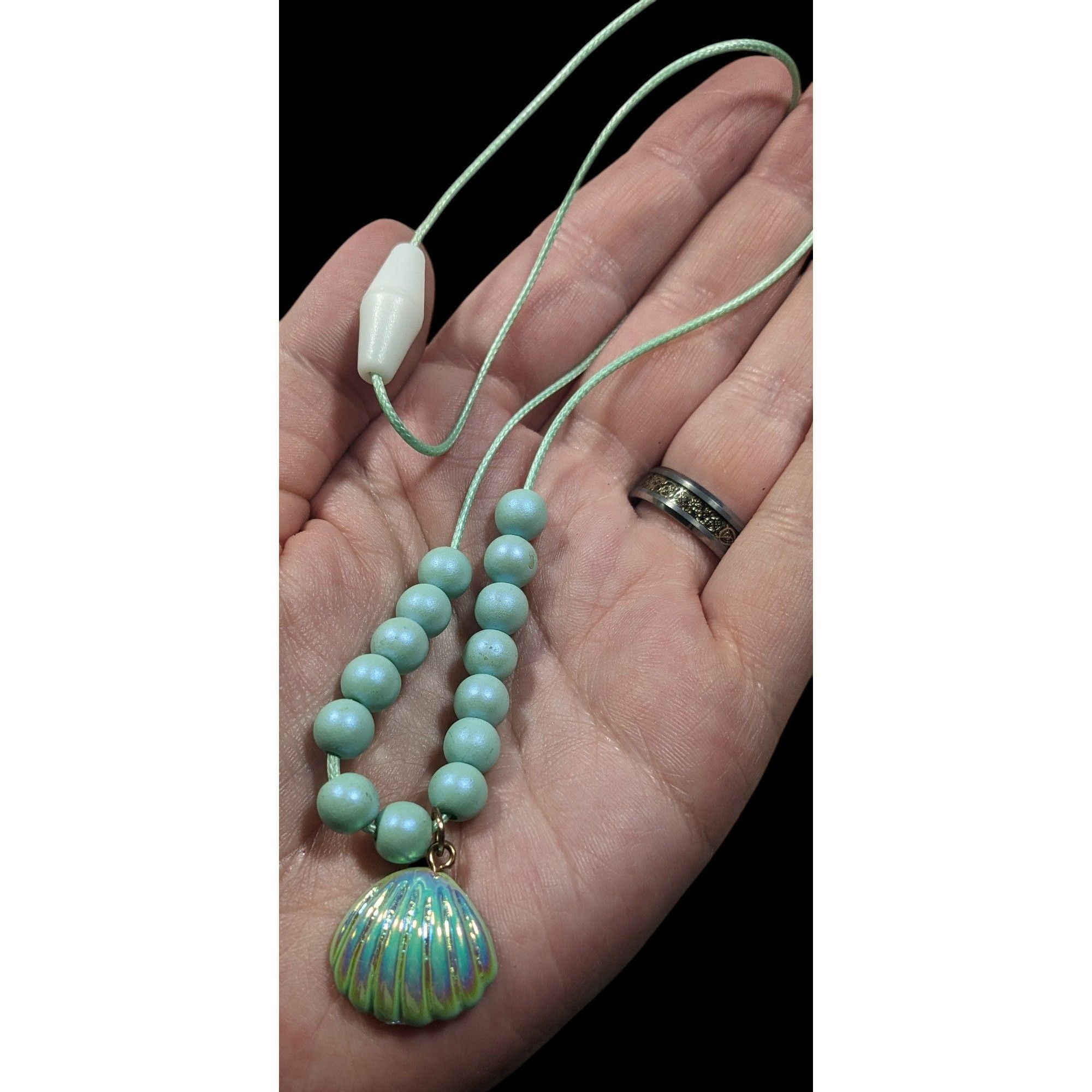 Other Mermaidcore Iridescent Blue Beaded Pendant Necklace Size ONE SIZE - 3 Thumbnail