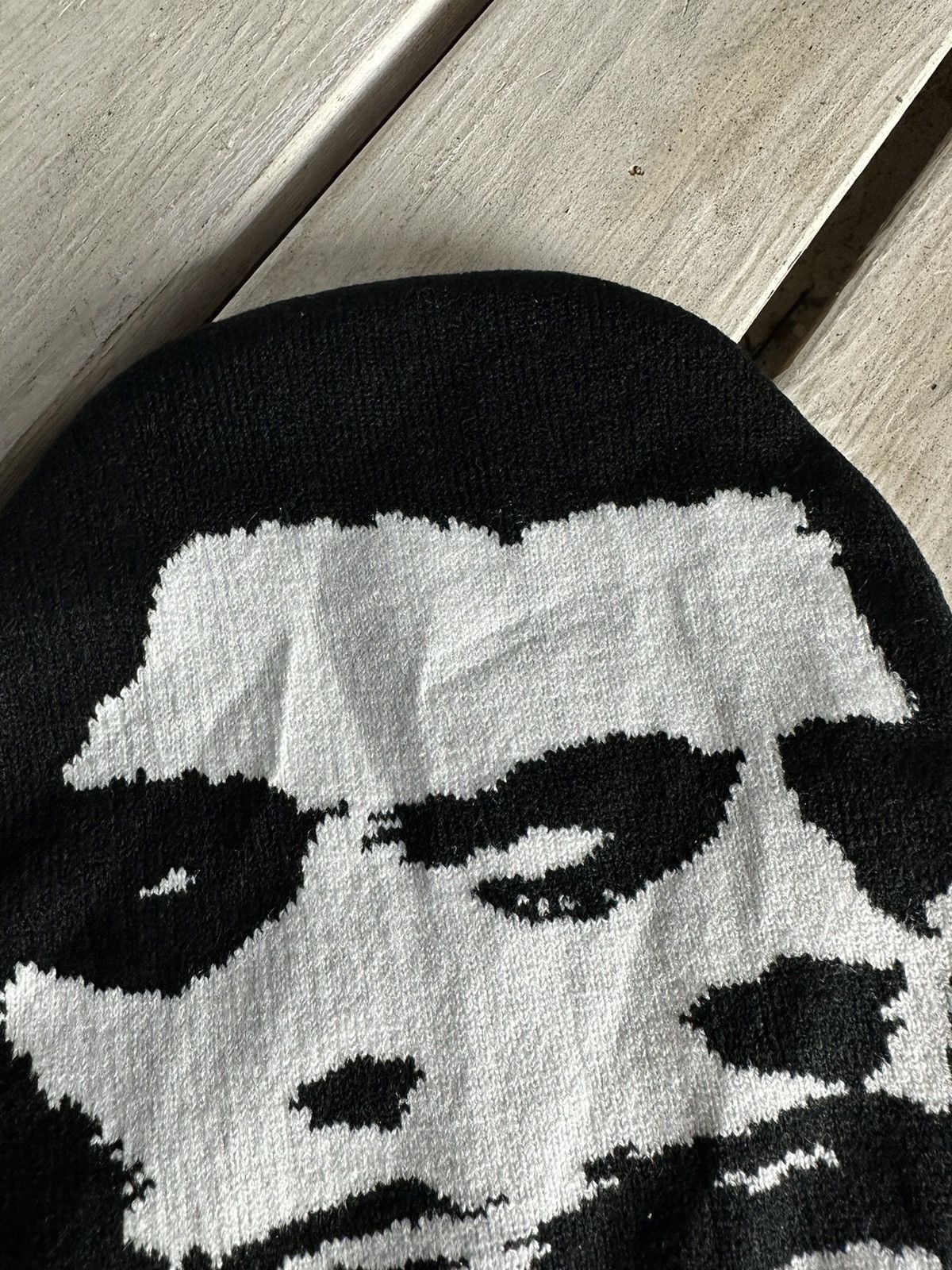 Japanese Brand × Vintage 🕷FACE Japanese style Beanie hat Cross y2k V GOTHIC Emo Size ONE SIZE - 4 Thumbnail