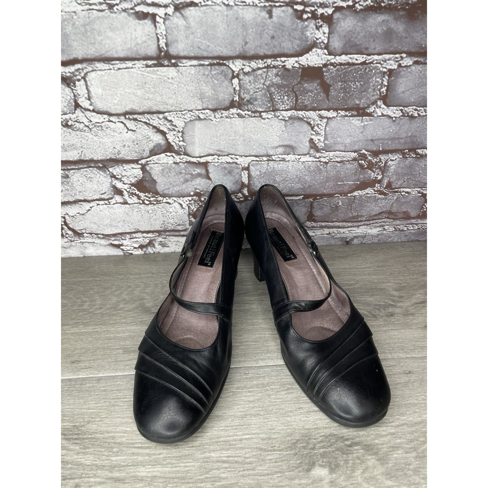 Beautiful Ful BeautiFeel Classic Black Mary Jane Heels Ankle Strap Latex S Size US 8 / IT 38 - 10 Thumbnail
