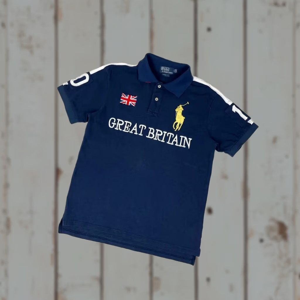 Polo Ralph Lauren VINTAGE Polo Ralph Lauren Great Britain GBR Rugby Polo Shirt Men Sz M Blue Shirt Polo Rugby Mens M Blue GBR Great Britain Logo All Seasons 90s Size US M / EU 48-50 / 2 - 1 Thumbnail