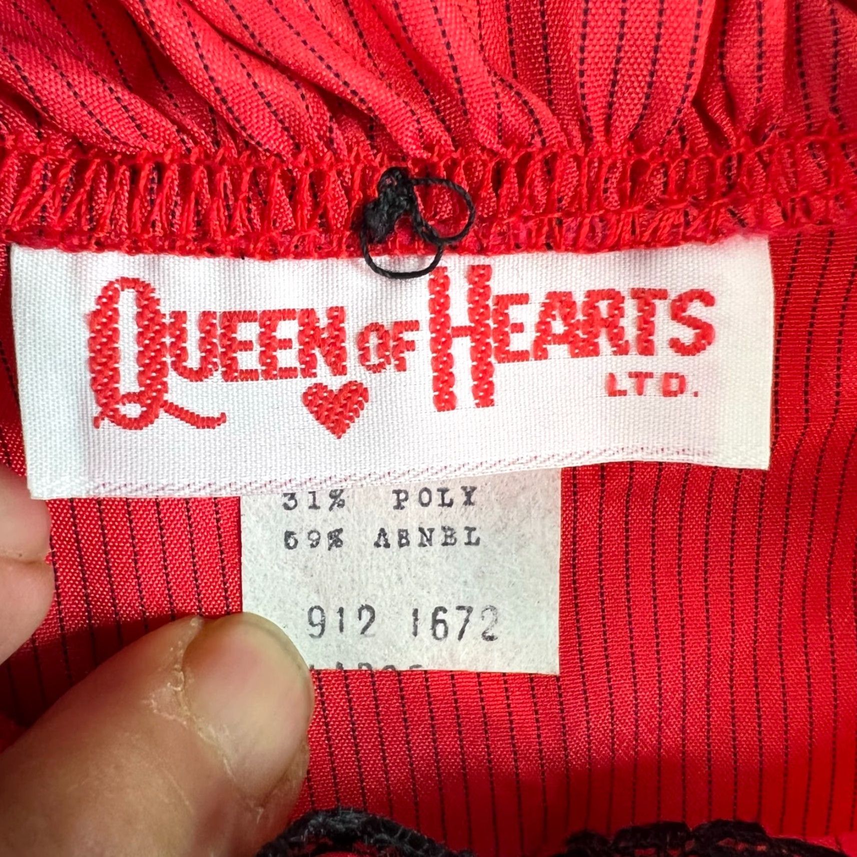 Vintage Queen of Hearts Shirt Size M Red Striped Lace Casual Long Sleeve Womens Size M / US 6-8 / IT 42-44 - 4 Thumbnail