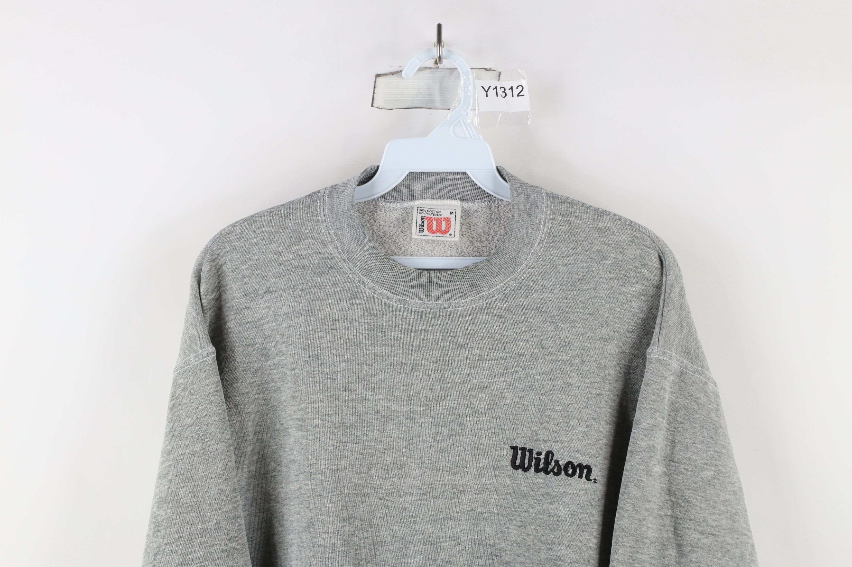 Vintage Vintage 90s Wilson Spell Crewneck Sweatshirt Heather Gray Size US M / EU 48-50 / 2 - 2 Thumbnail