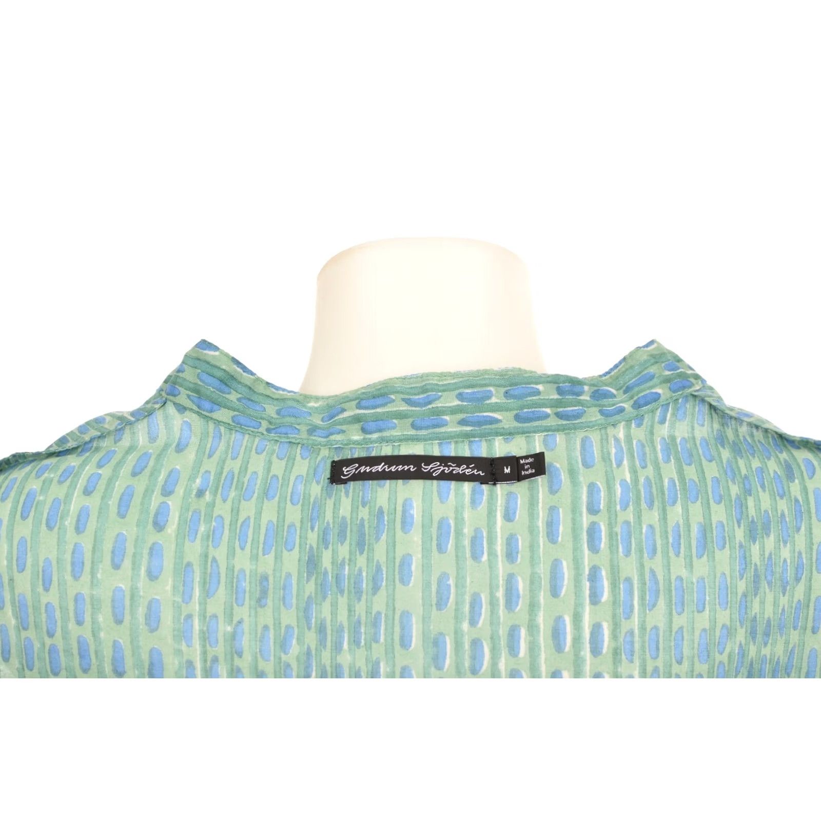 Altea Gudrun Sjoden DDP Tunic Shirt M Teal Organic Cotton Button-Up Women Size M / US 6-8 / IT 42-44 - 7 Thumbnail