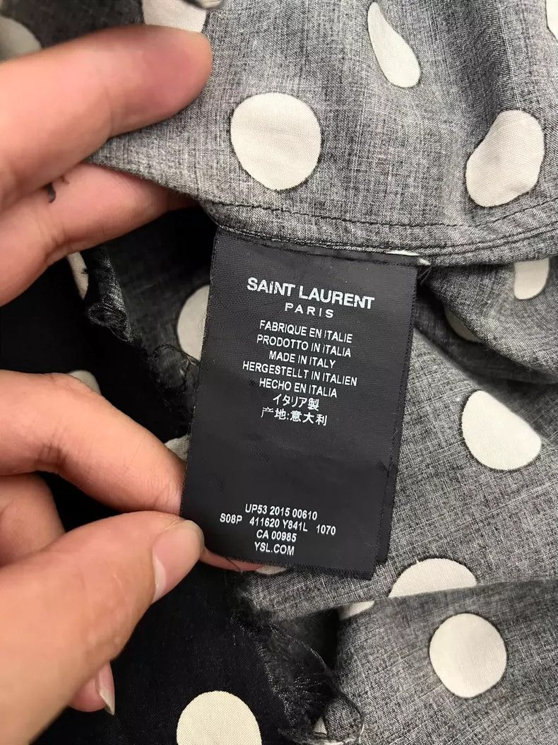 Saint Laurent Paris Saint Laurent Paris size 38 Fringed black and white polka- Size US M / EU 48-50 / 2 - 6 Thumbnail
