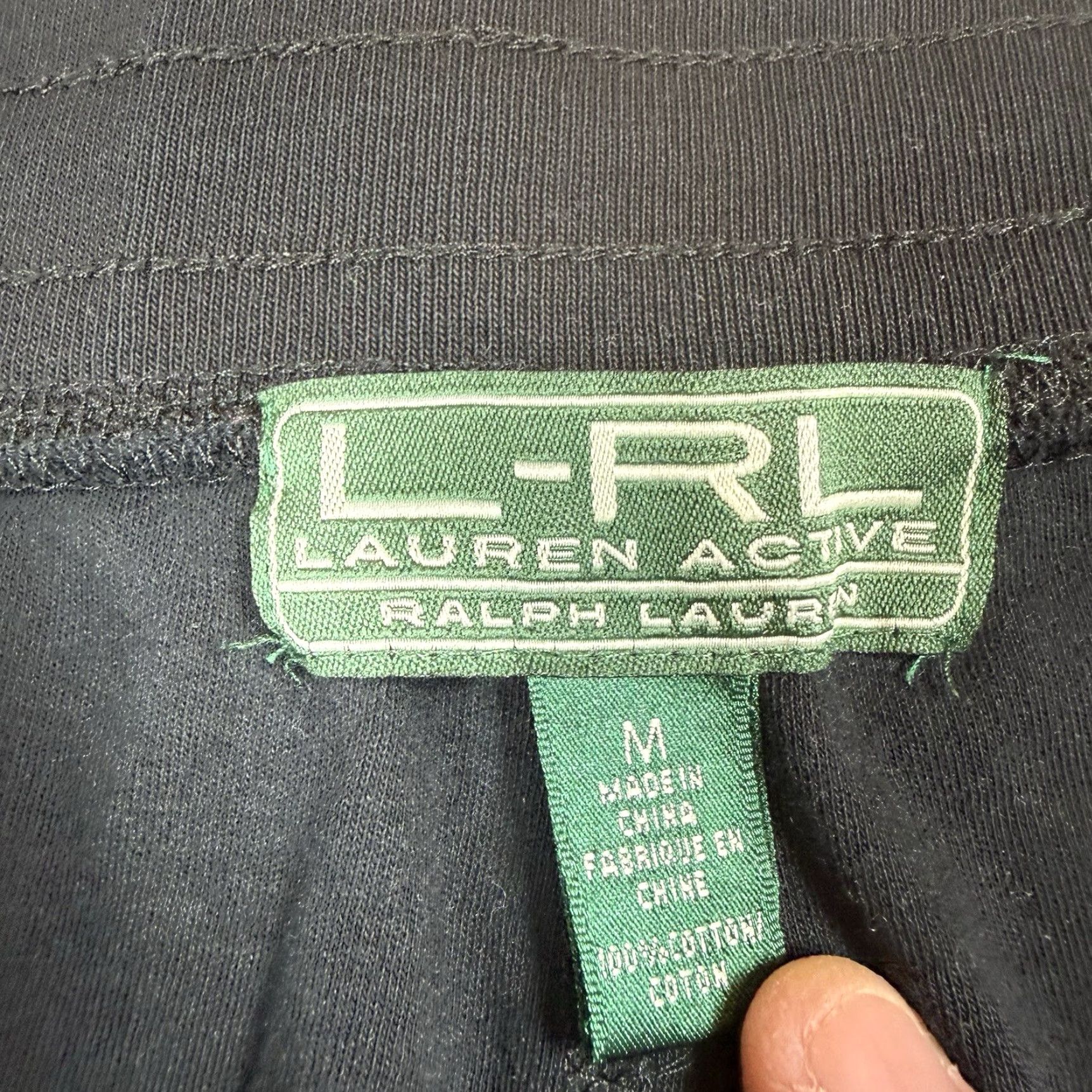 Ralph Lauren Lauren Ralph Lauren Sweatpants Women’s Medium Black Drawstring Pockets Straight Size ONE SIZE - 4 Thumbnail