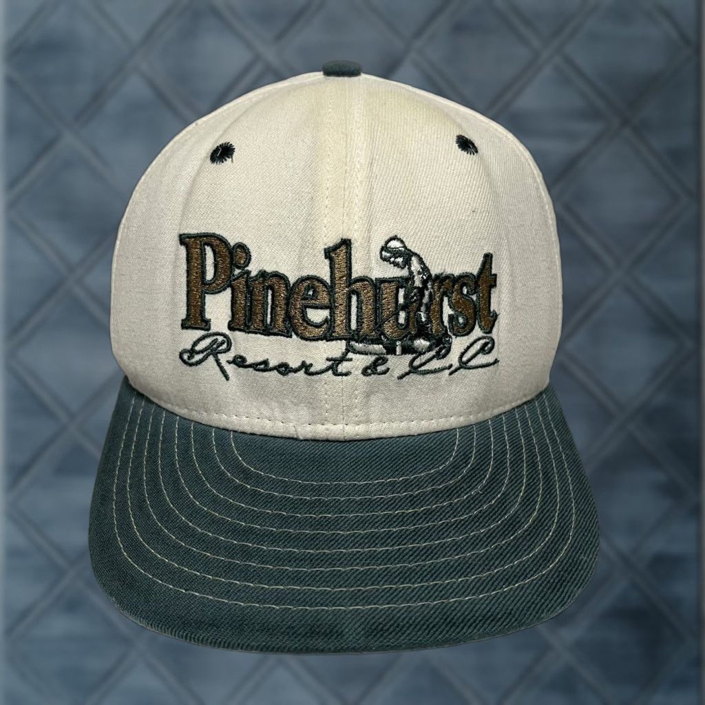 New Era VINTAGE New Era Pinehurst Hat Cap Fitted 7 3/8 59Fifty Golf Hat Mens Green USA 90s Golf Size ONE SIZE - 1 Thumbnail