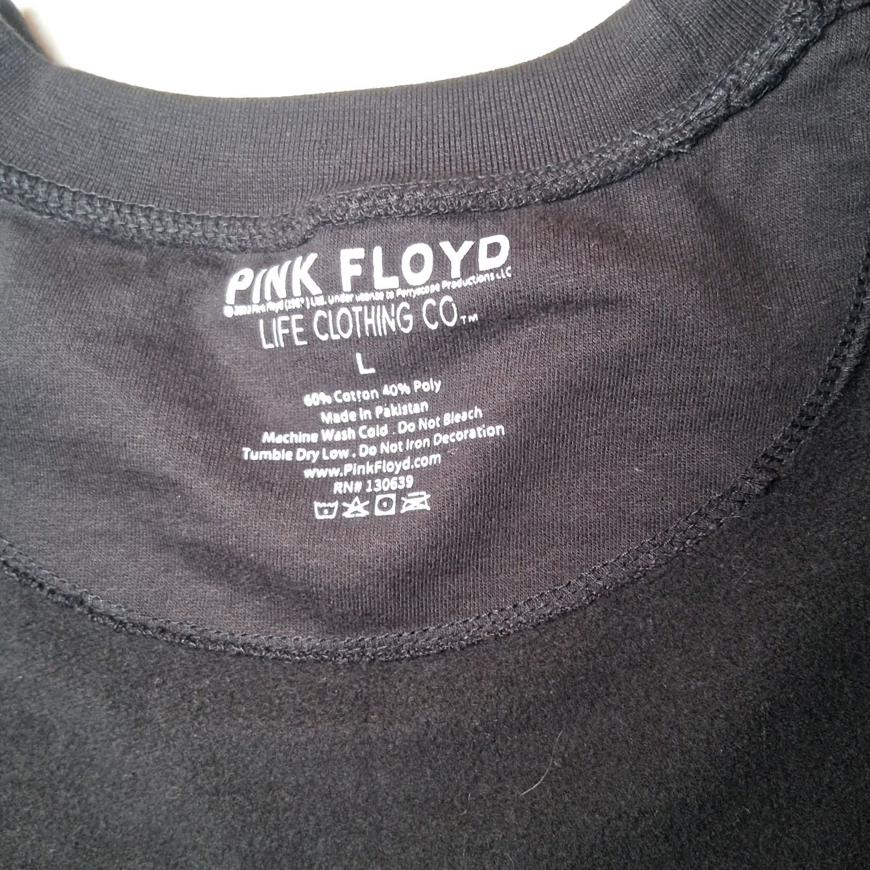 Vintage Life Clothing Co Pink Floyd Sweatshirt Crewneck L Black Graphic Band Music Dark Side of the Moon Mens Pullover Long Sleeve Regular Fit Size US L / EU 52-54 / 3 - 7 Thumbnail