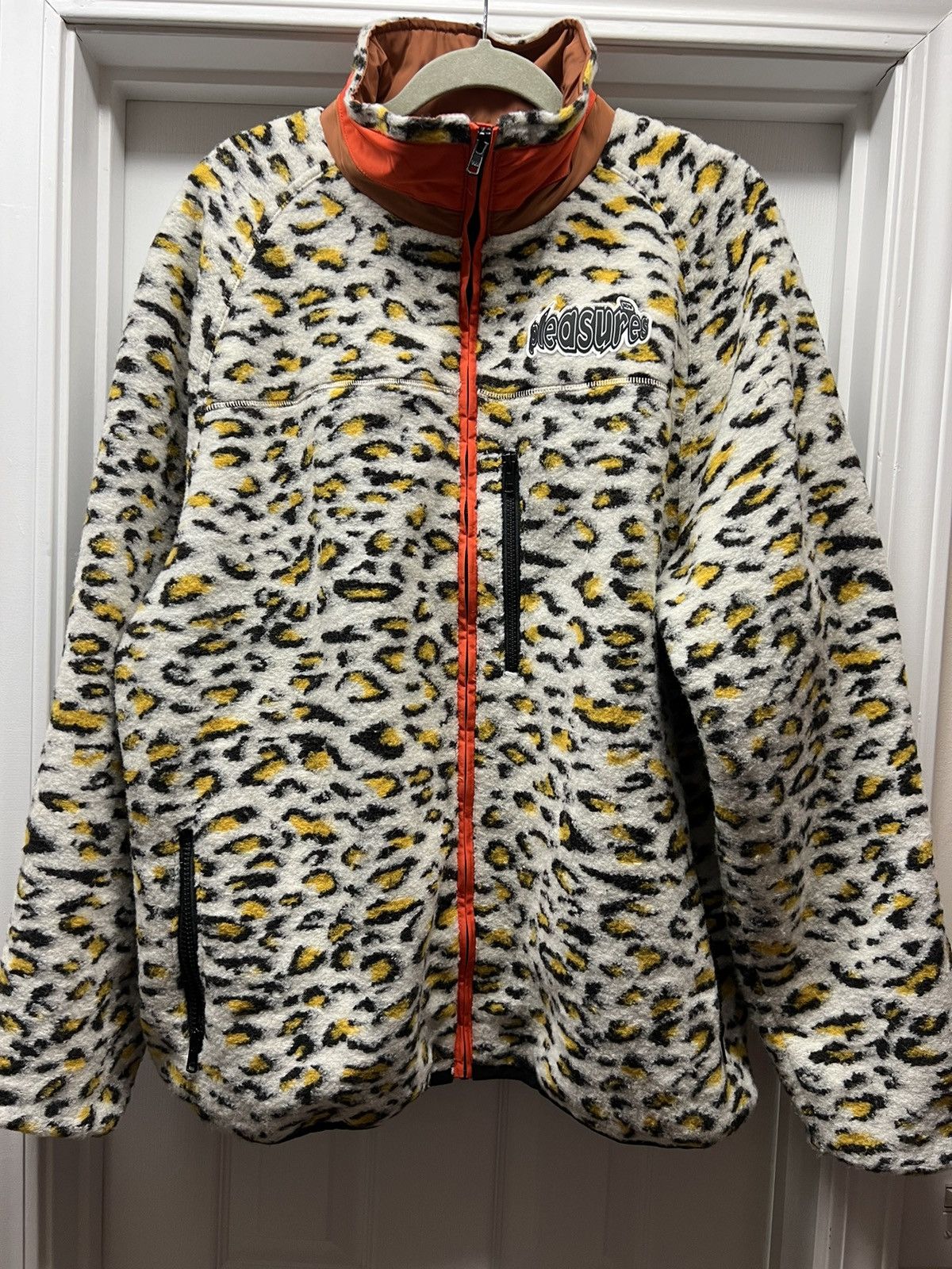 image of Pleasures Zip Up Leopard Print, Men's (Size XL)