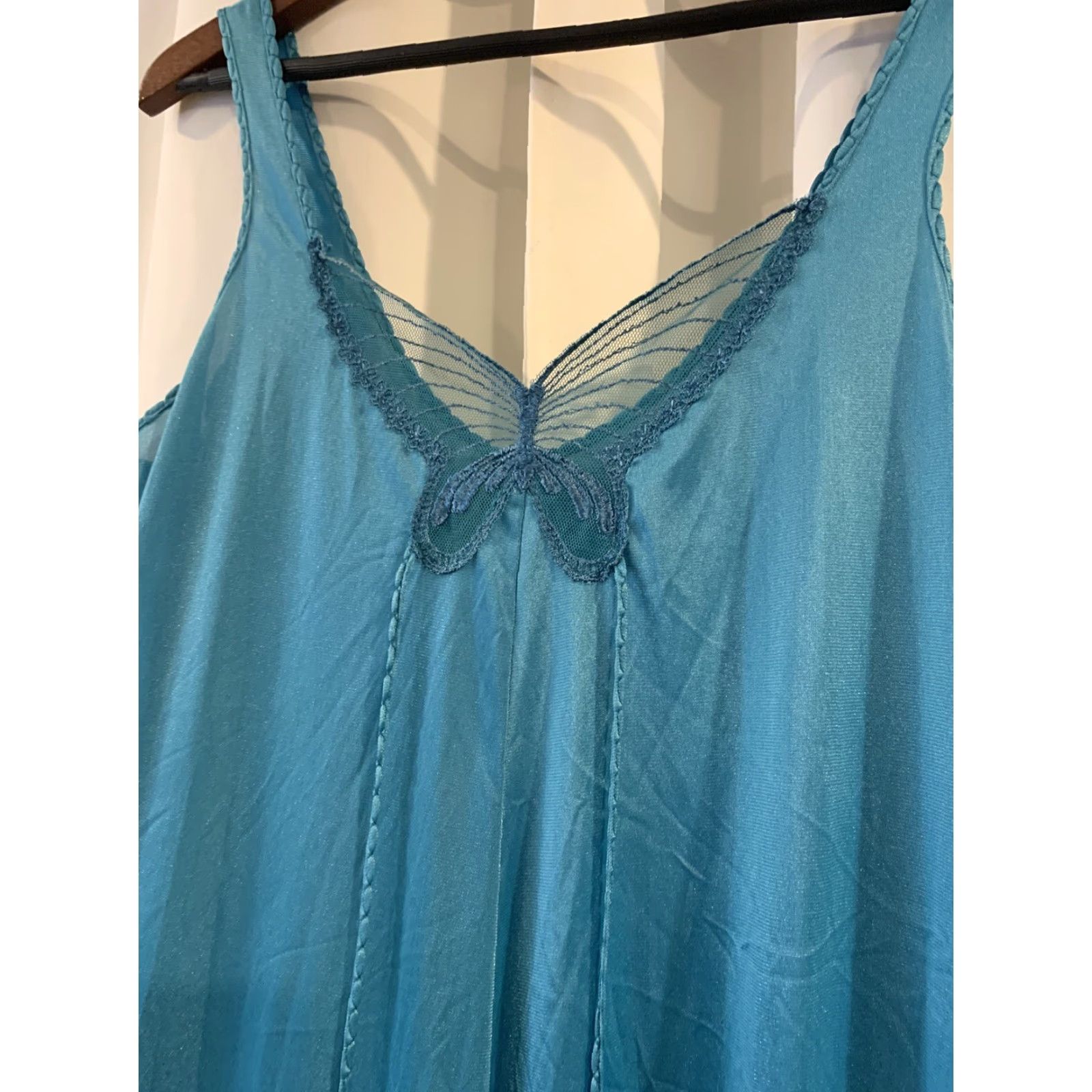 Undercover VINTAGE UndercoverWear Maxi Chemise Nightgown Slip Dress Nylon Blue M Women? (Note: avoid adding) Size M / US 6-8 / IT 42-44 - 2 Thumbnail
