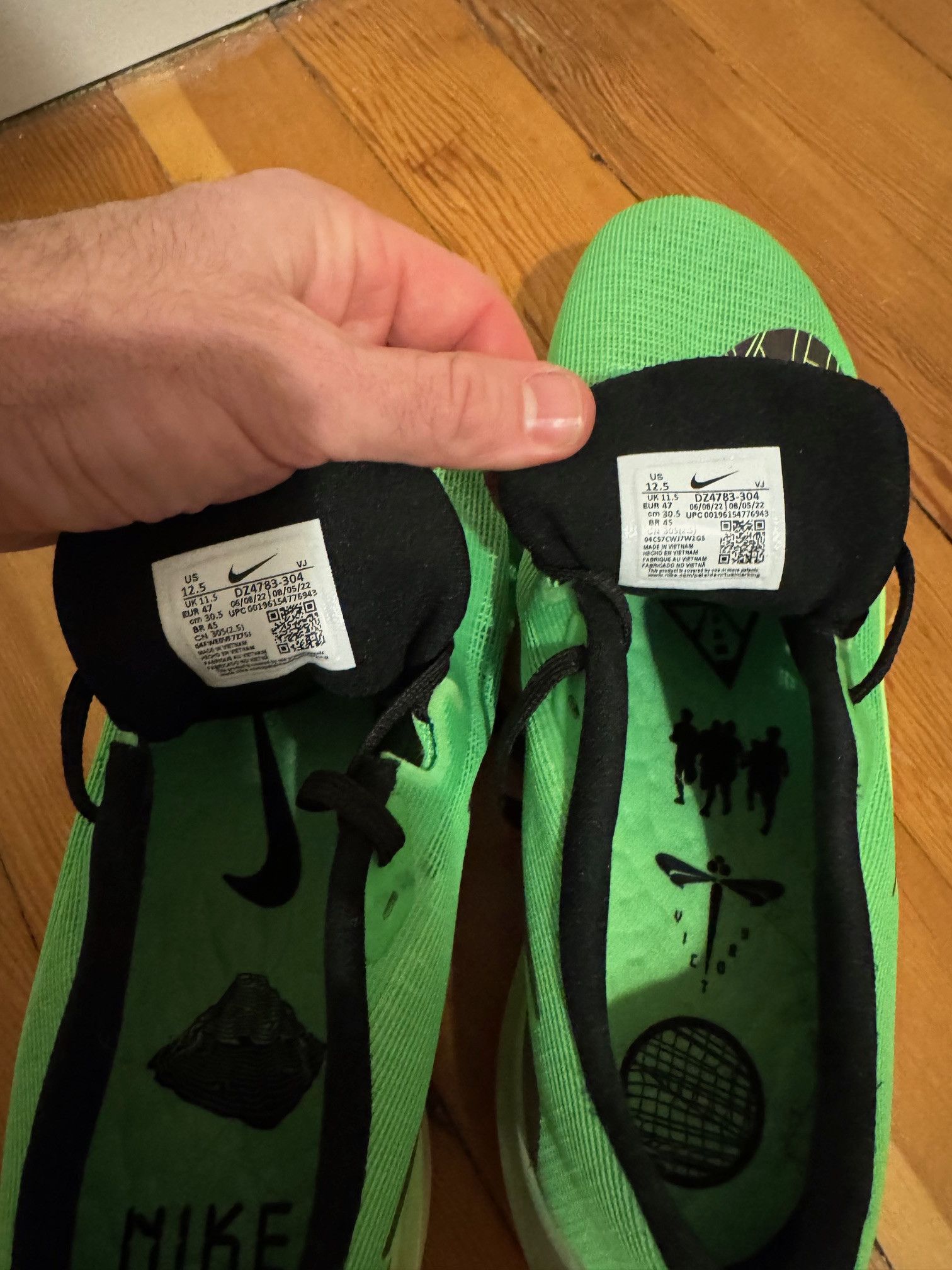 Nike NEW Nike Zoom Fly 5 Running Black Green Ekiden Size US 12.5 / EU 45-46 - 9 Thumbnail