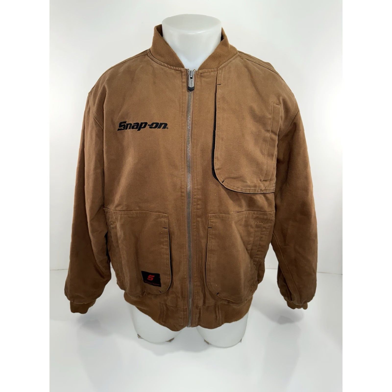 Vintage SNAP ON - Limited Edition Zip Canvas Embroidered L Work Jacket Mens Brown 90s Tools Patch Embroidered Zip Jacket Size US L / EU 52-54 / 3 - 2 Thumbnail