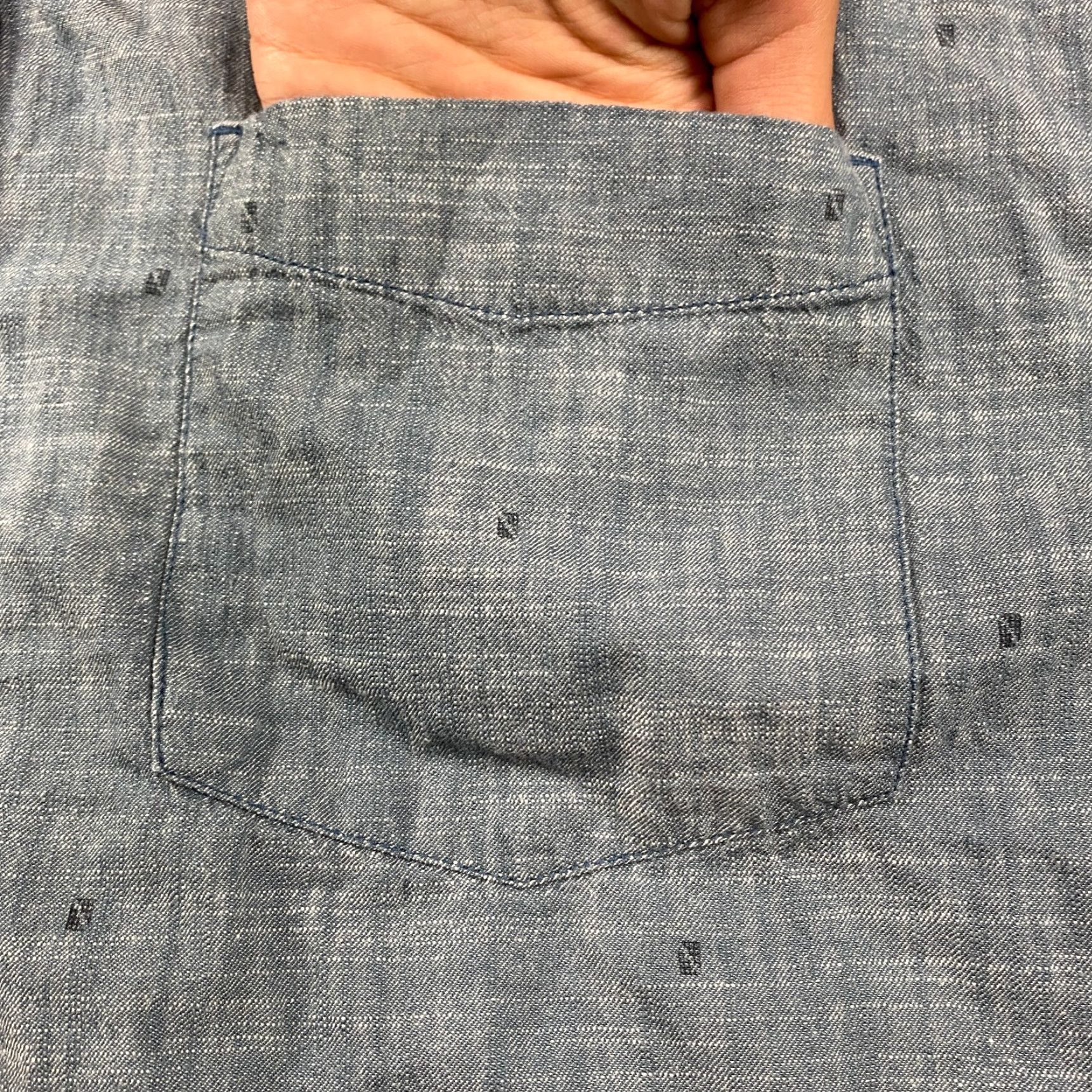Prana Prana Button Down Shirt Mens 2XL Blue Chambray Slim Short Sleeve Organic Cotton Size US XXL / EU 58 / 5 - 4 Thumbnail