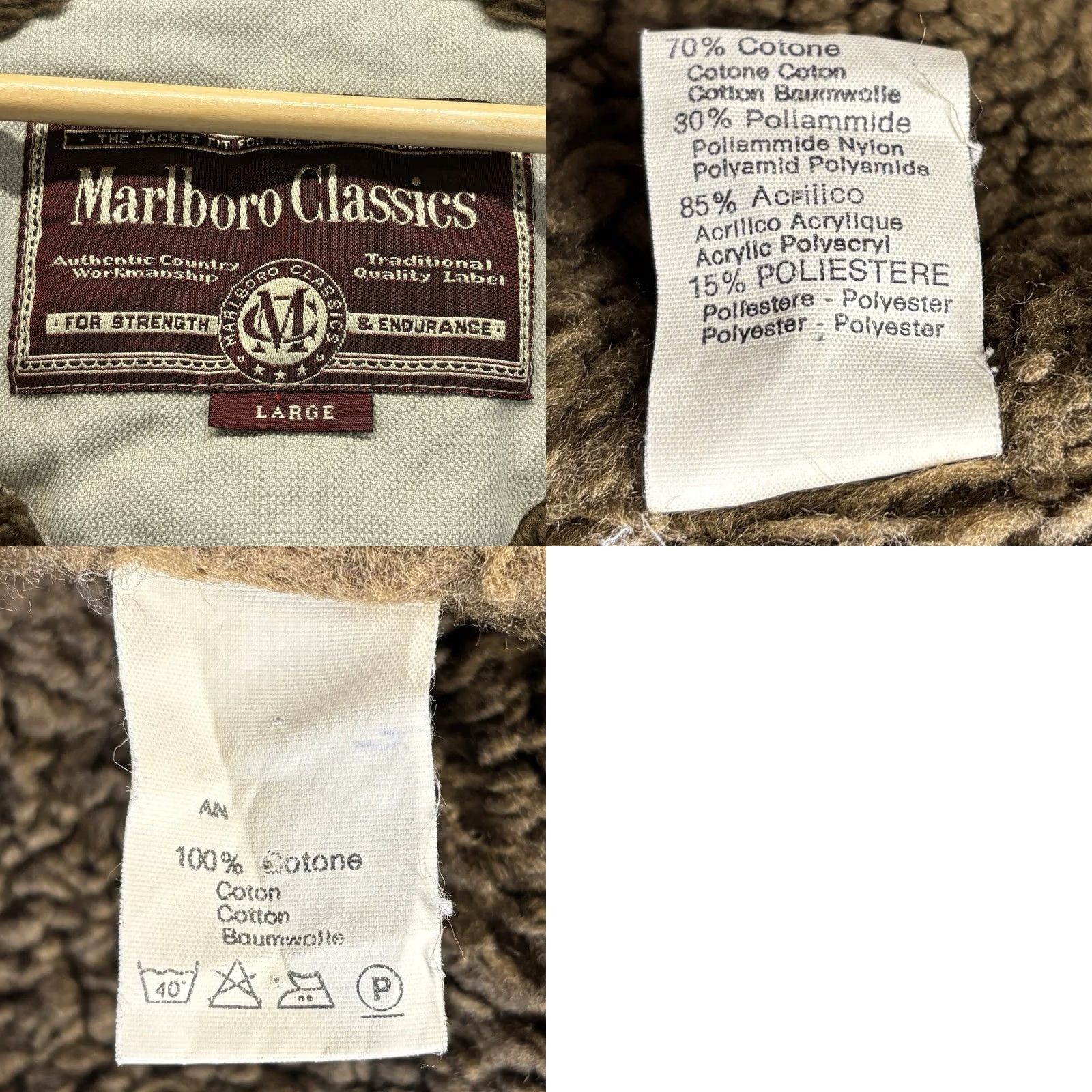 Marlboro Marlboro Classics Jacket Mens L Beige Fleece Lined Button Up Used Worn Size US L / EU 52-54 / 3 - 10 Thumbnail
