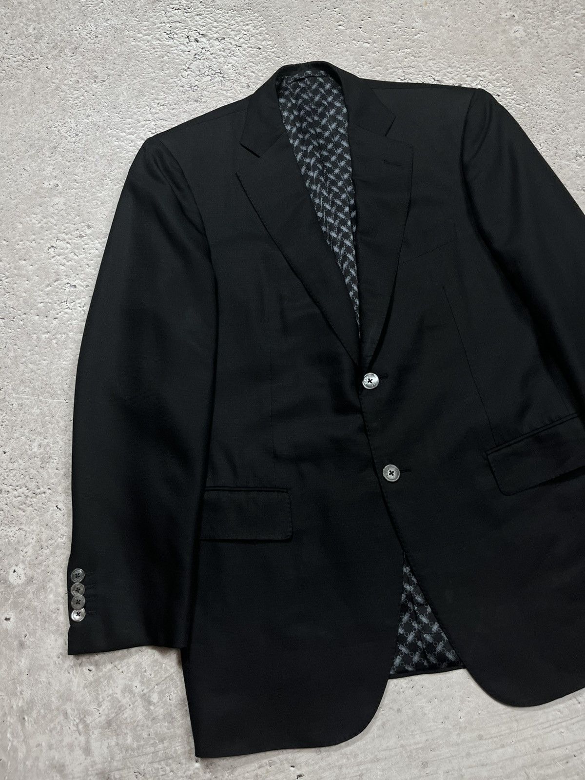 Zilli Zilli Paris R48 Black Wool Silk Blazer with Logo Lining Size 38R - 3 Thumbnail