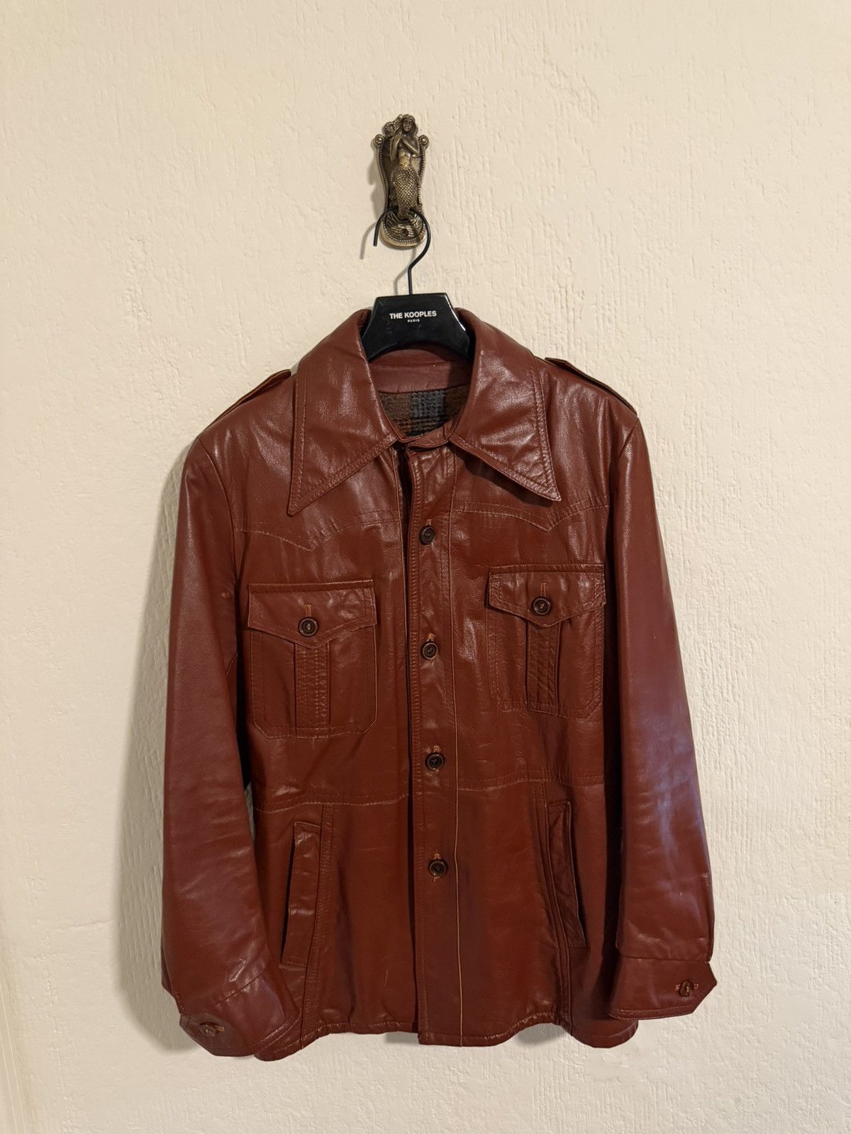 Vintage Vintage oxblood flannel lined leather jacket size M Size US M / EU 48-50 / 2 - 3 Thumbnail