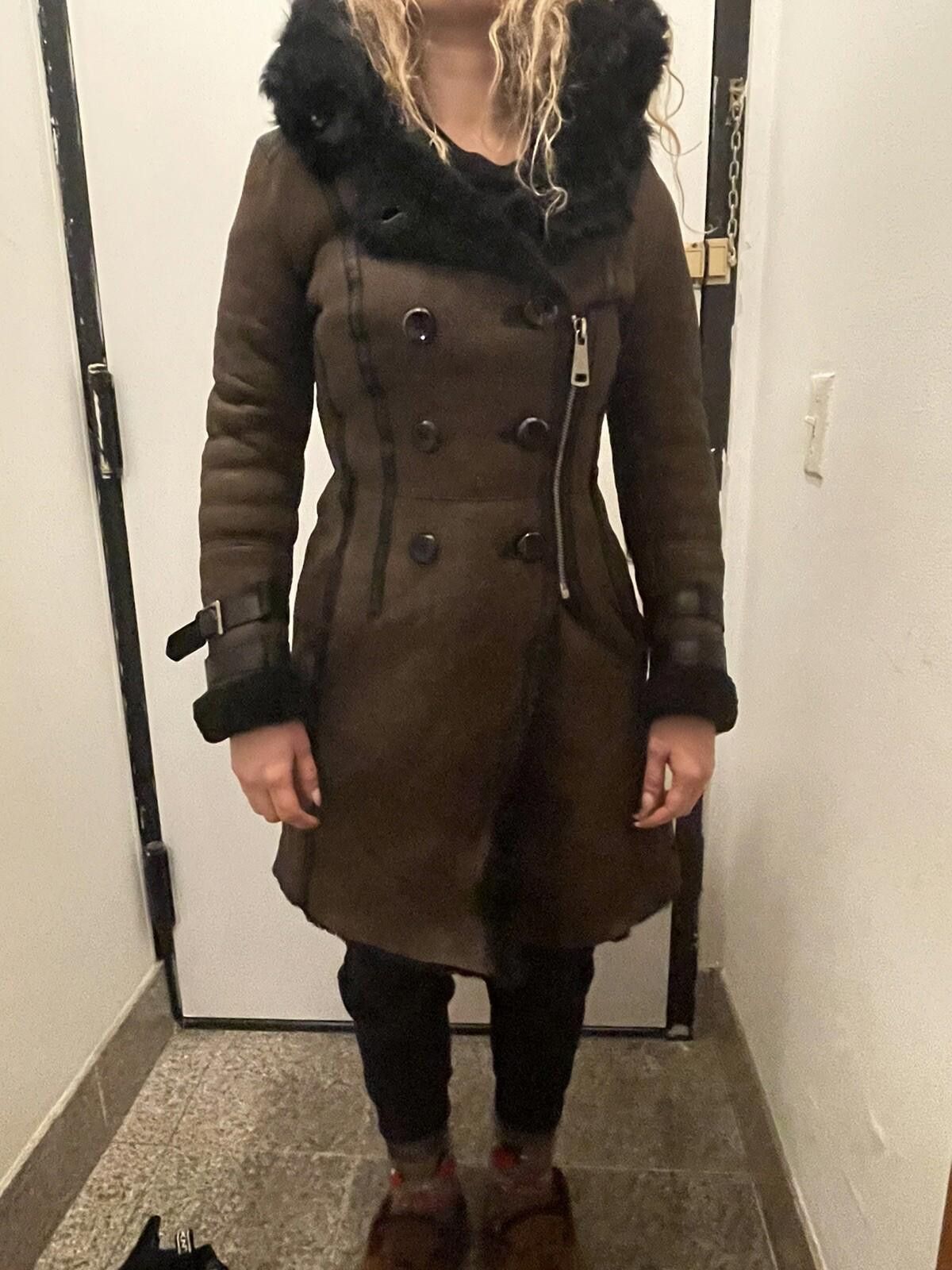 Other Neohit Shearling Suede Asymmetrical Zipped Biker Coat SzXS Size XS / US 0-2 / IT 36-38 - 1 Thumbnail