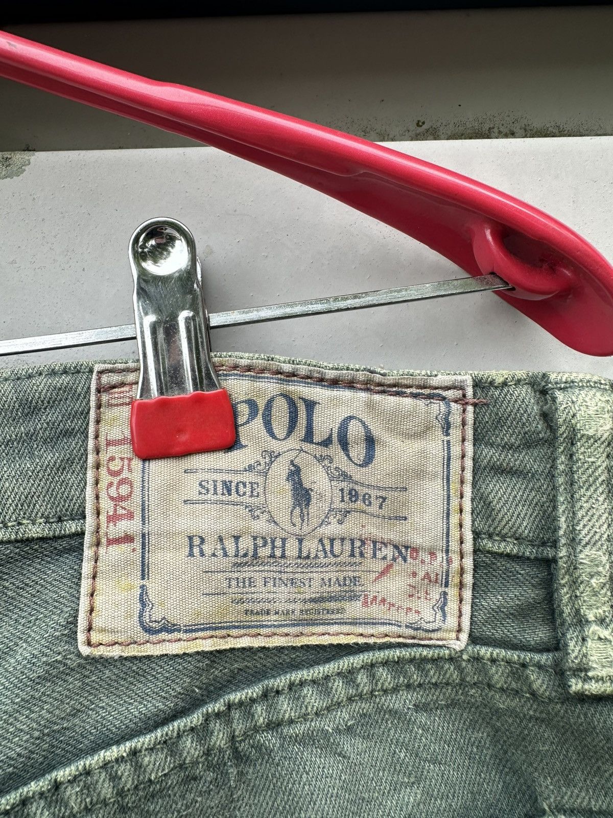Ralph Lauren THRASHED Vintage RALPH LAURENT Faded Green Baggy Jeans Size US 32 / EU 48 - 15 Thumbnail