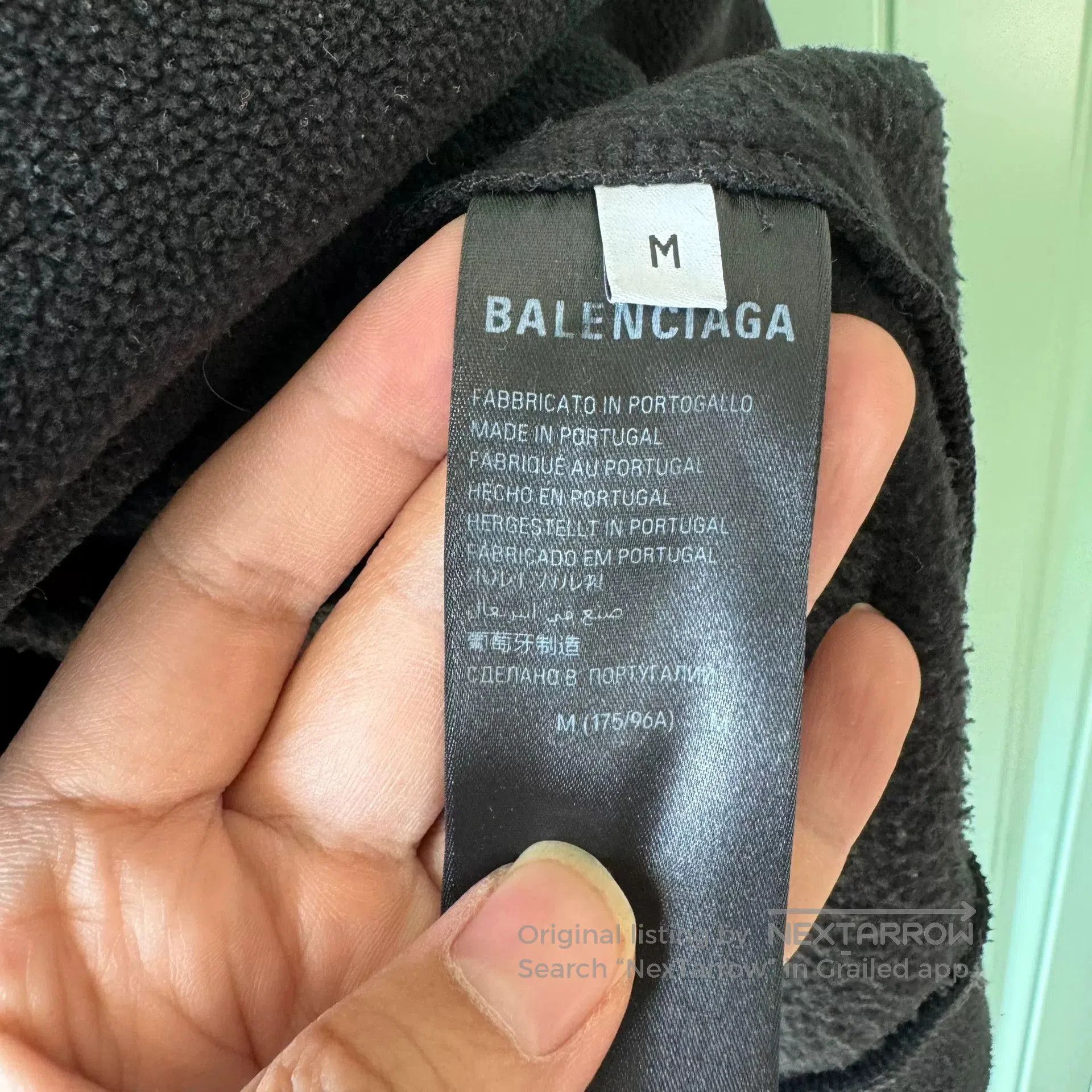 Balenciaga Balenciaga Black Letter Embroidered Fleece Sweatshirt. Size US M / EU 48-50 / 2 - 4 Thumbnail