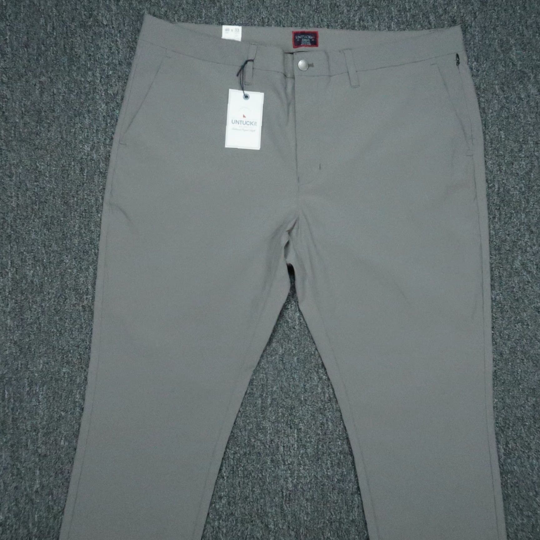 UNTUCKit Untuckit Pants Men 40x32 Gray Chancellor Straight Fit Trouser NWT Size US 40 / EU 56 - 2 Thumbnail