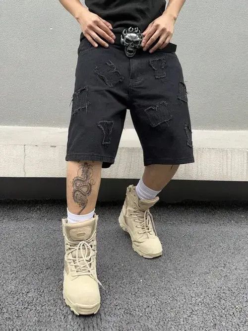 Other Kurihara x Risa Distressed Y2k Shorts Jorts Denim Size US 32 / EU 48 - 3 Thumbnail