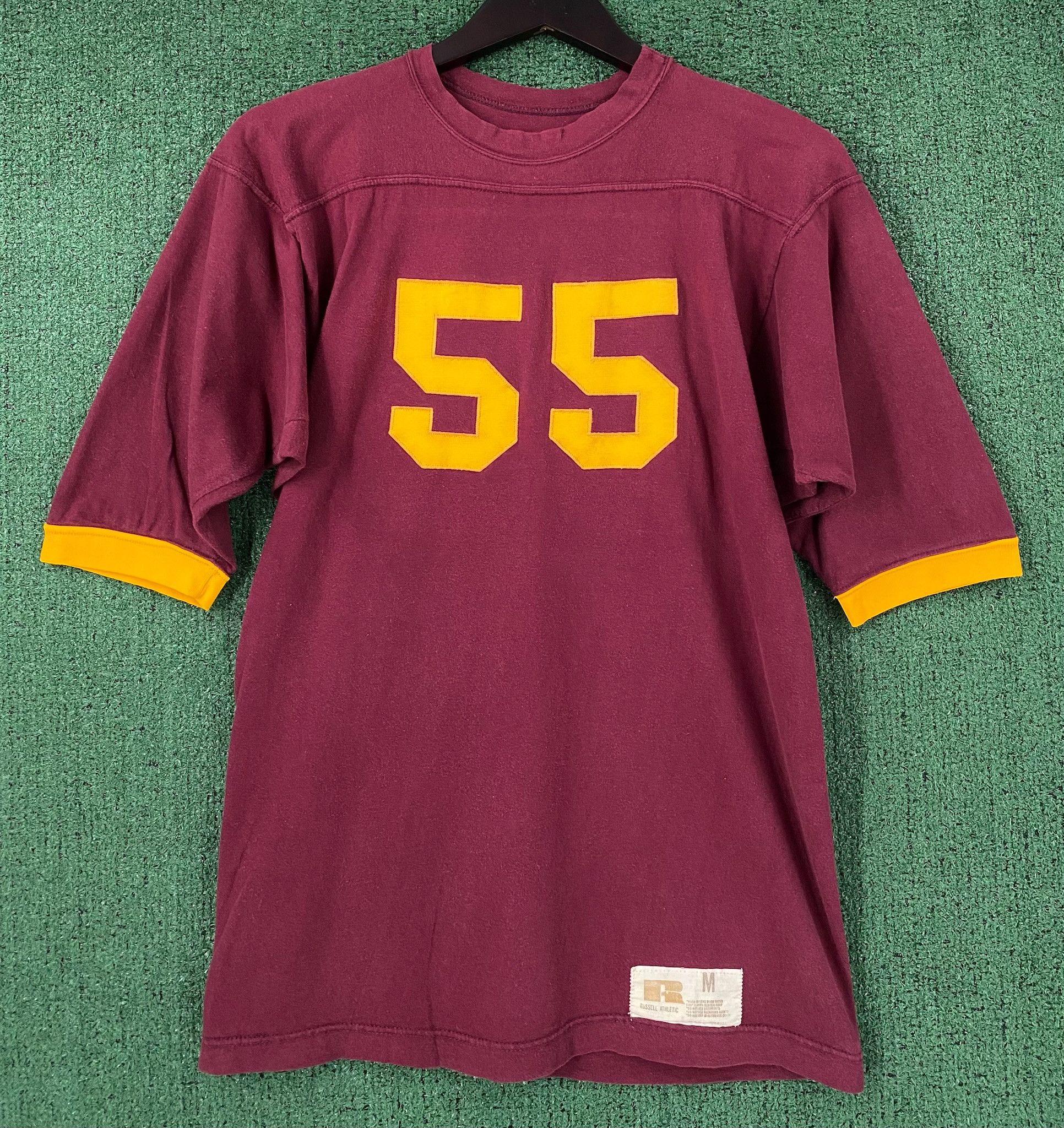 Russell Athletic 70’s Russell Athletic Gold Tag Maroon Football T-Shirt Small Size US S / EU 44-46 / 1 - 1 Thumbnail