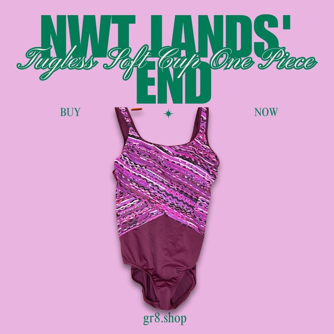 Lands' End NWT Lands’ End Tugless Soft Cup One-Piece Swimsuit – Purple Size ONE SIZE - 1 Thumbnail