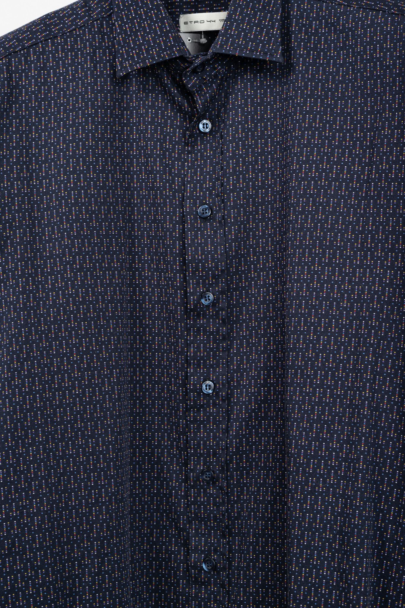 Etro Etro Navy Micro-Dot Cotton Buttoned Shirt Size US XL / EU 56 / 4 - 7 Thumbnail