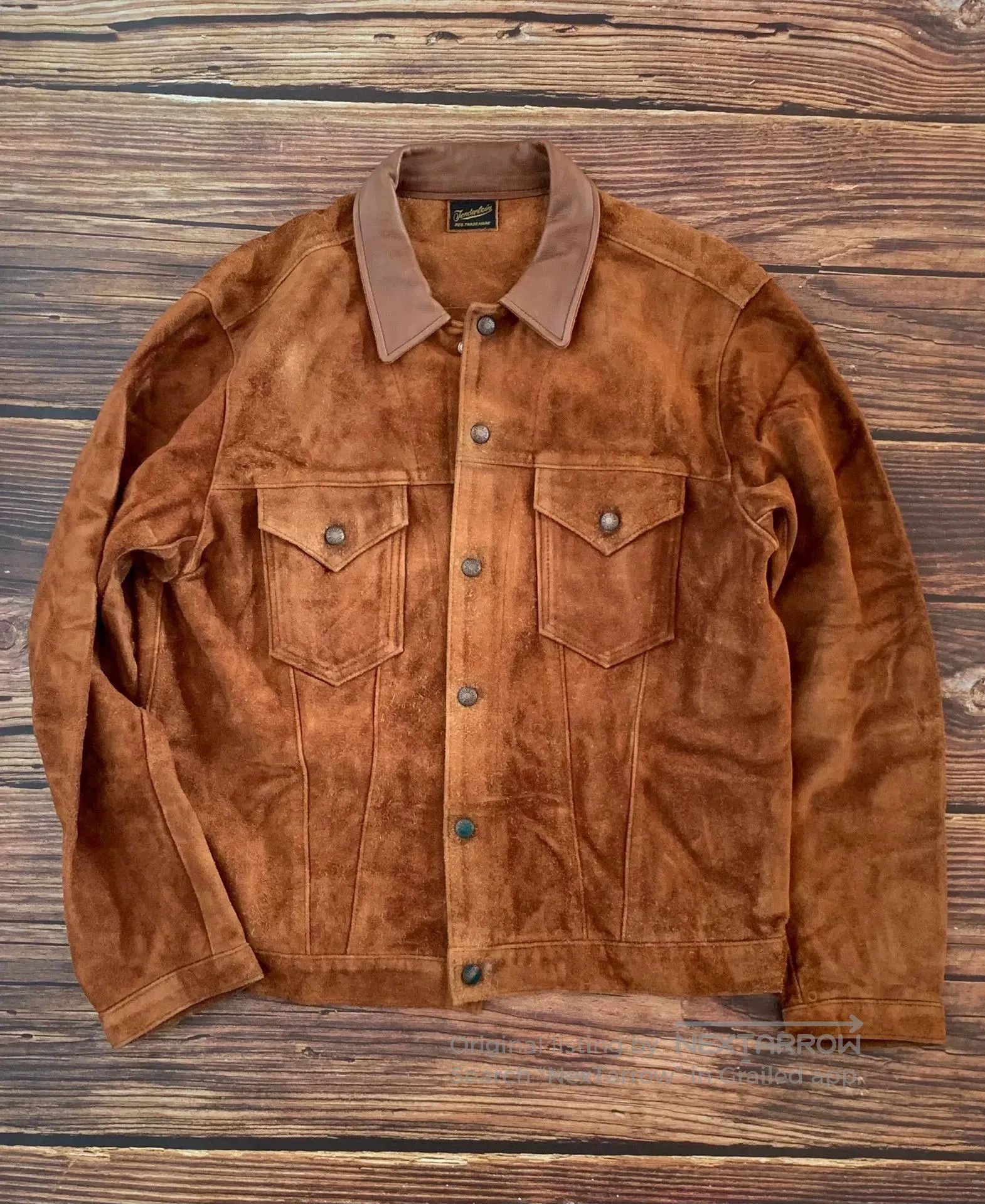 Tenderloin suede jacket with button front and collar. Size US M / EU 48-50 / 2 - 1 Thumbnail