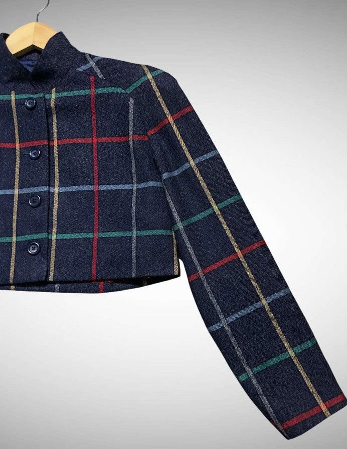Japanese Brand Vintage Miss Ashida Plaid Cropped Wool Blend Bolero Jacket Size M / US 6-8 / IT 42-44 - 5 Thumbnail