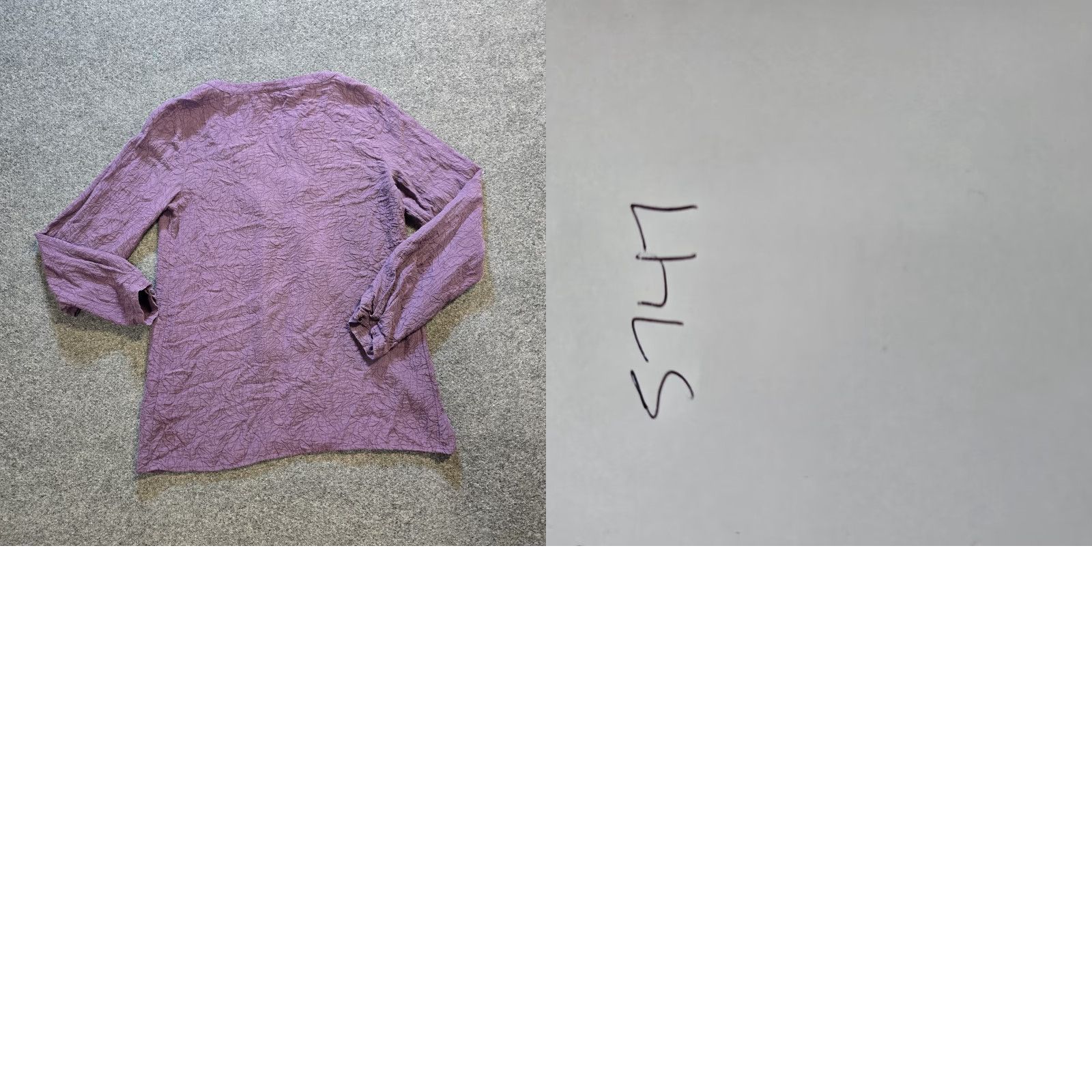J. Jill J. Jill Top Womens XS Purple Silk Embossed Texture V Neck Long Sleeve Casual Blouse Size XS / US 0-2 / IT 36-38 - 8 Thumbnail