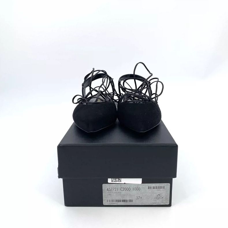 Saint Laurent Paris Saint Laurent Paris Black pointed strap flat sandals Size US 7 / IT 37 - 8 Thumbnail