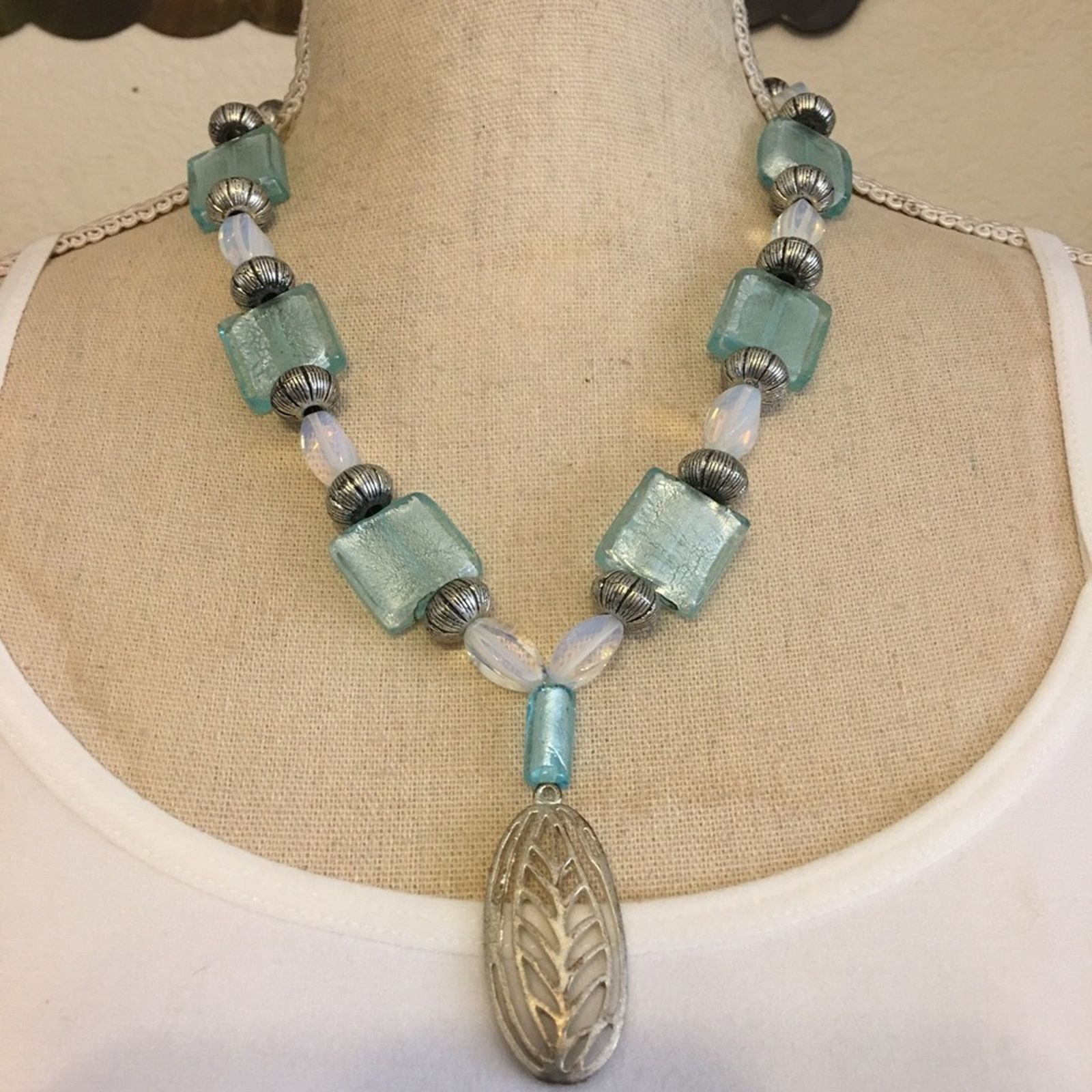 Vintage Vintage artisan glass silver bead necklace Size ONE SIZE - 1 Thumbnail