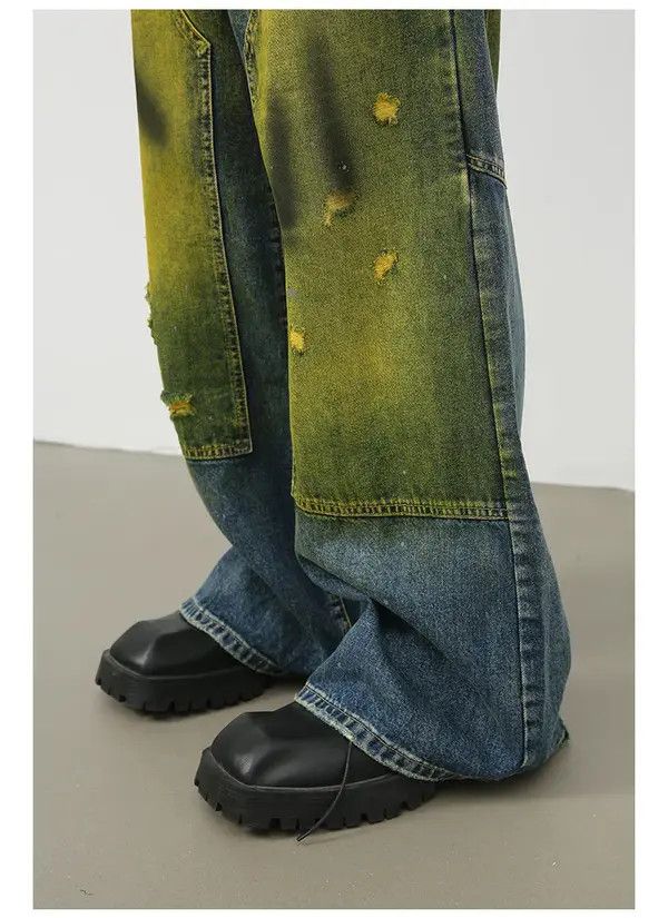 Japanese Brand Kimura x Akane Mid-Waist Baggy Distressed Ripped Jeans Size US 30 / EU 46 - 6 Thumbnail