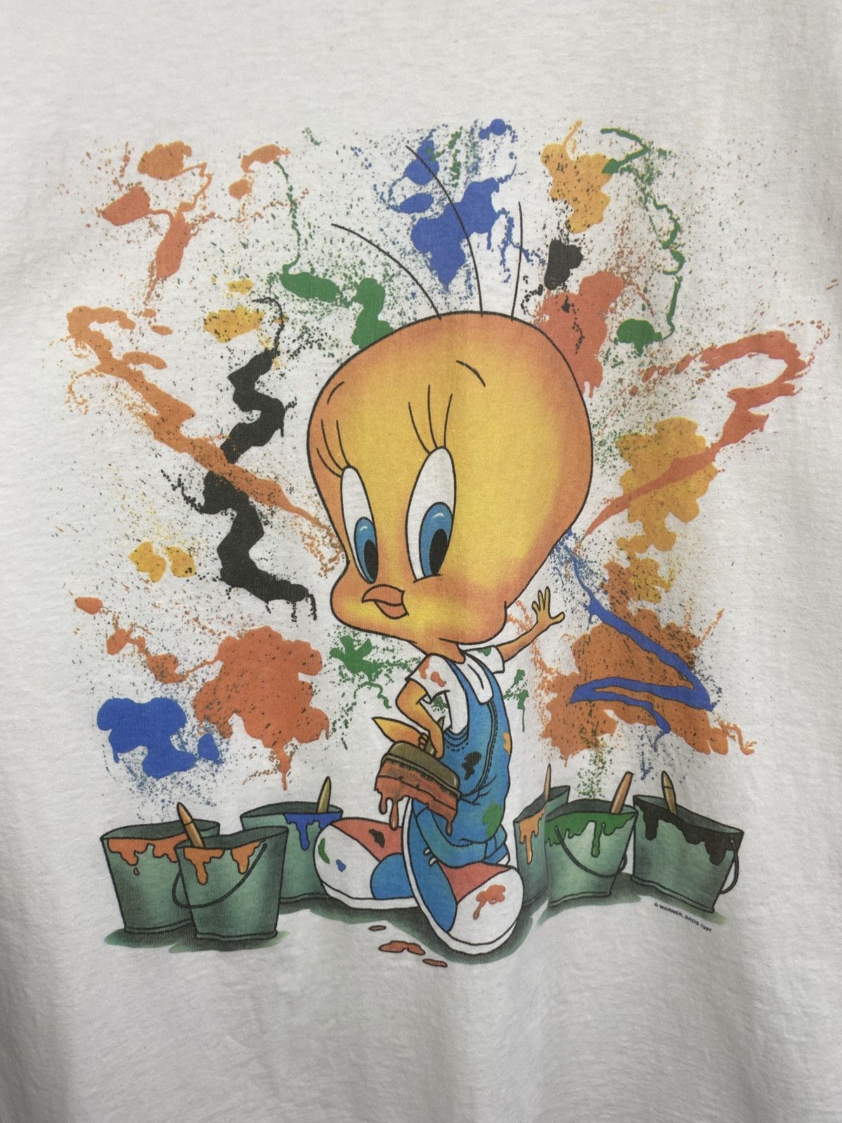 Cartoon Network 🇺🇸 Vintage 1997 Tweety Art Sylvester Movie World t-shirt Y2K Size US L / EU 52-54 / 3 - 6 Thumbnail