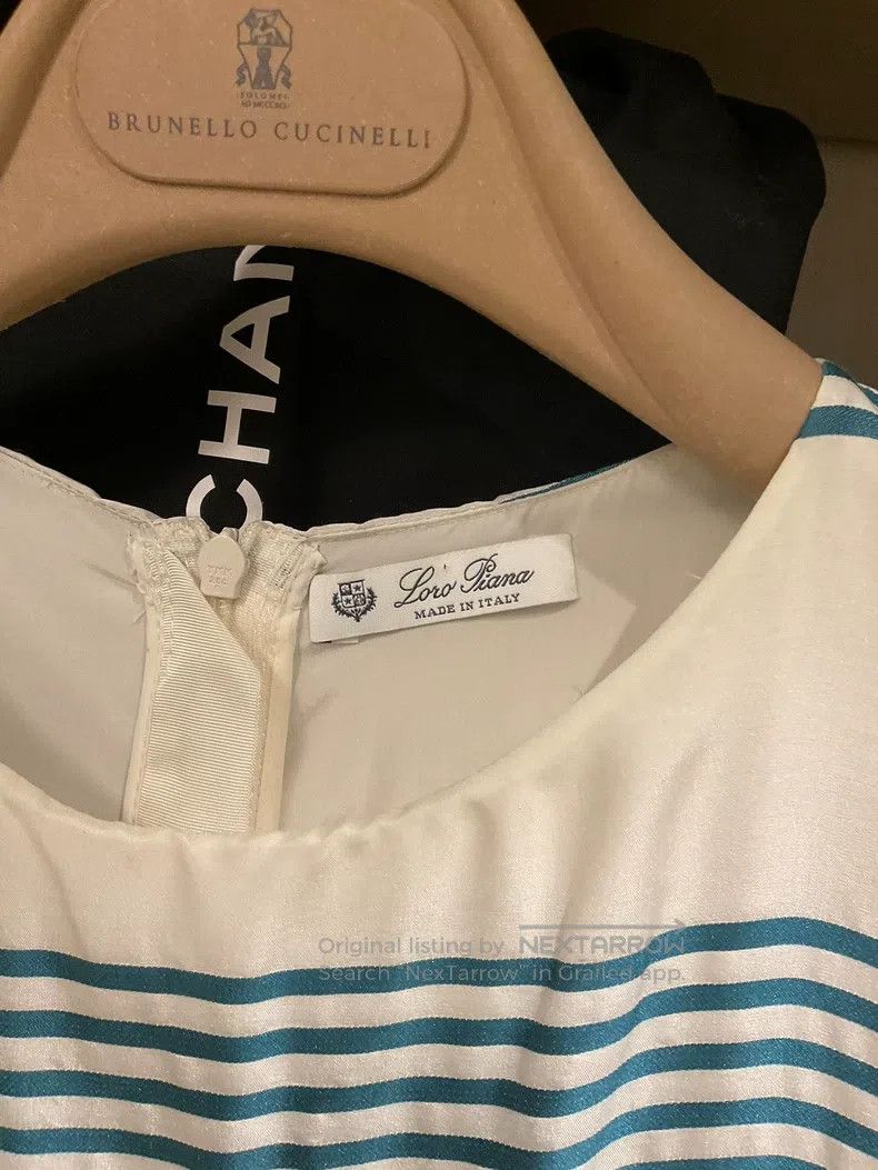 Loro Piana Loro Piana Stripes, blue and white color scheme, 100% silk Size S / US 4 / IT 40 - 3 Thumbnail