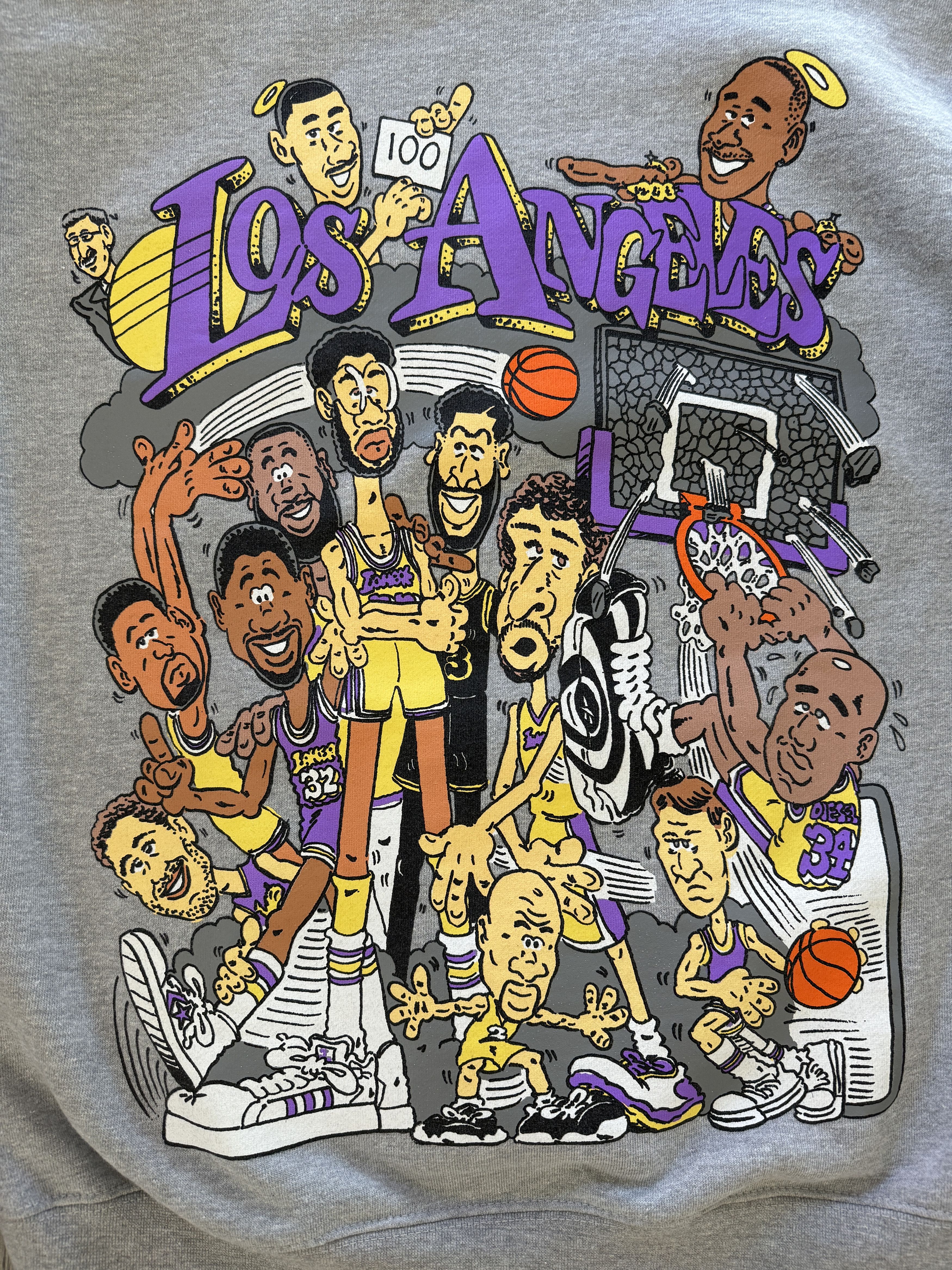 NBA Vintage Style LA Lakers Legends Cartoon Hoodie Size US M / EU 48-50 / 2 - 2 Thumbnail