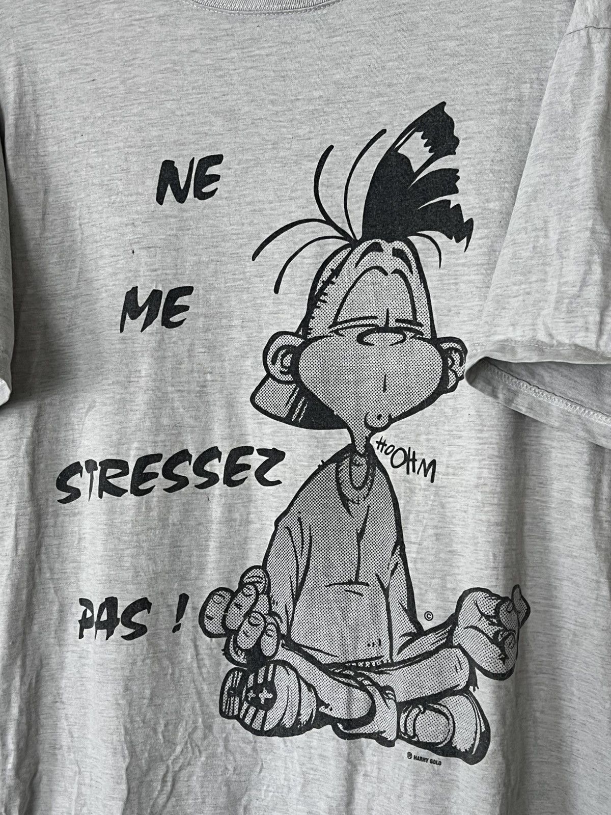 Vintage Vintage French Comic Tee “Ne Me Stressez Pas” Harry Gold 90s Size US L / EU 52-54 / 3 - 5 Thumbnail