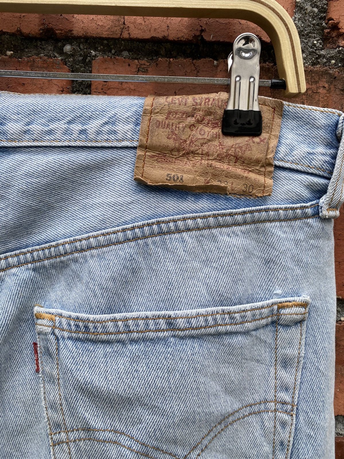 Levi's Vintage Clothing W33x29 Vintage levi's 501 made in USA 90s faded Size US 33 - 3 Thumbnail