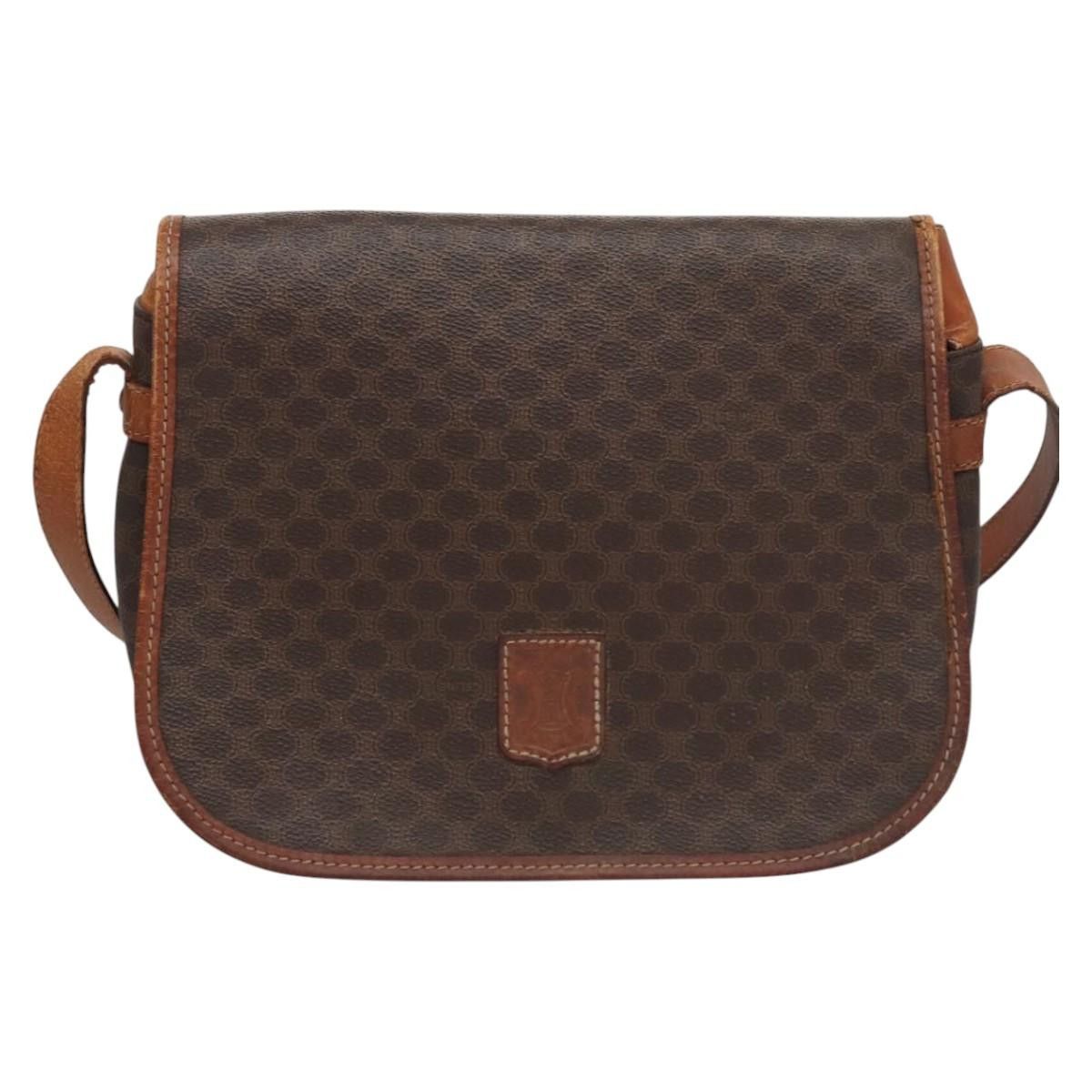 Celine CELINE Macadam Canvas Shoulder Bag Pvc Leather Brown Size ONE SIZE - 2 Thumbnail