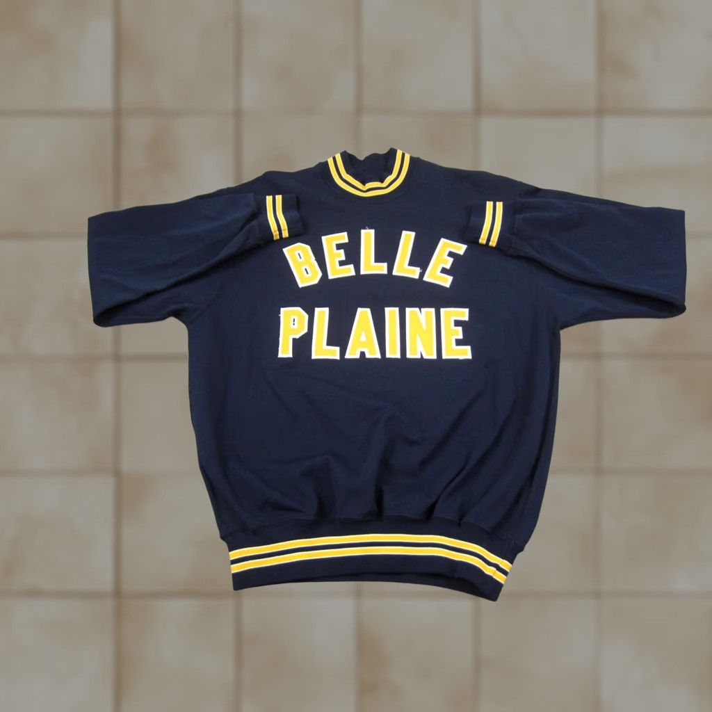 Vintage VINTAGE Iowa Sports Supply Belle Plaine Sweatshirt Womens L Blue Yellow 90s 70s 80s Made in USA Size L / US 10 / IT 46 - 1 Thumbnail