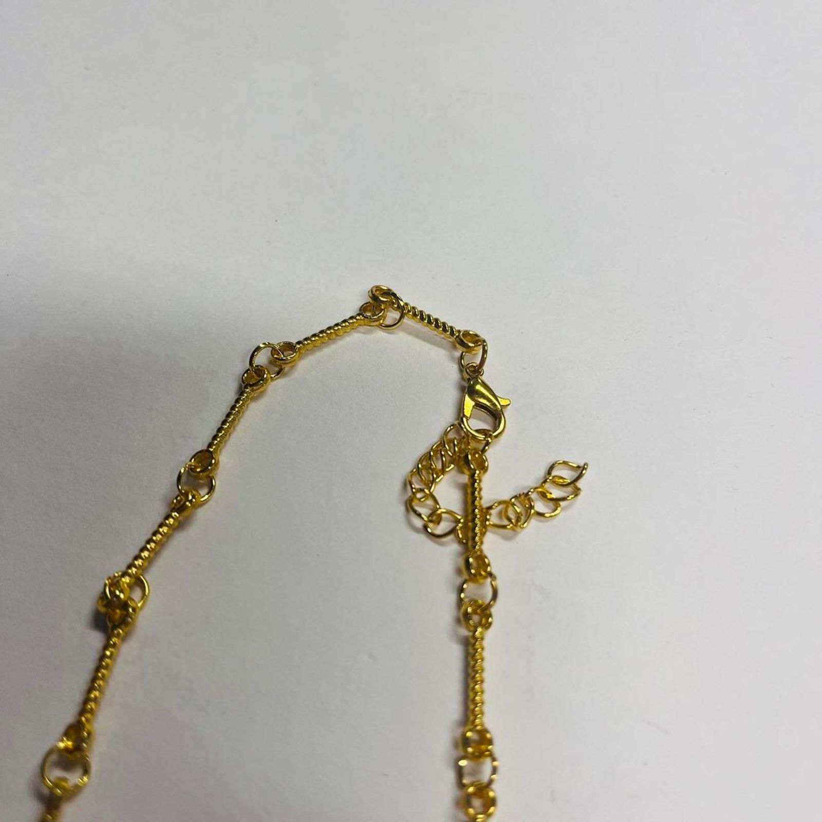 Farah Vintage y2k style Double cross gold Necklace. Rhinestone Size ONE SIZE - 5 Thumbnail