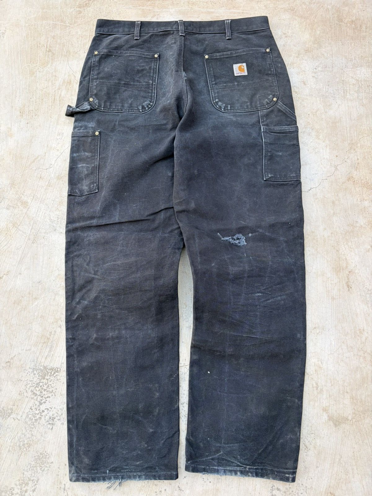 Carhartt Vintage 00s Carhartt Double Knee Pant Black Faded Size US 36 / EU 52 - 4 Thumbnail