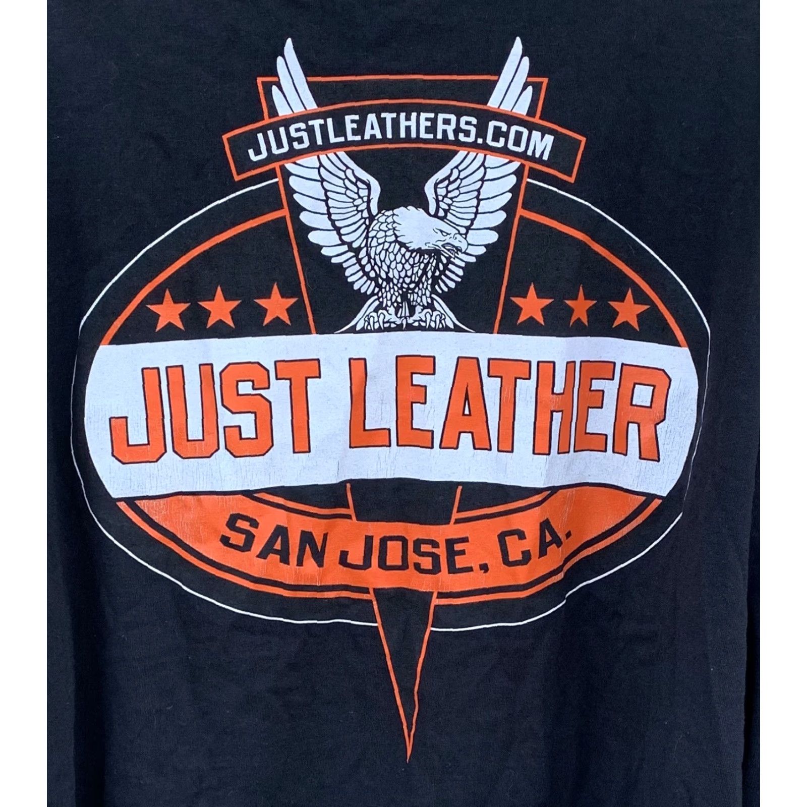 Vintage Just Leathers San Jose T-Shirt Long Sleeve Graphic Print 3XL Black Cotton Mens Shirt Crew Neck Biker Theme Size US XXL / EU 58 / 5 - 5 Thumbnail