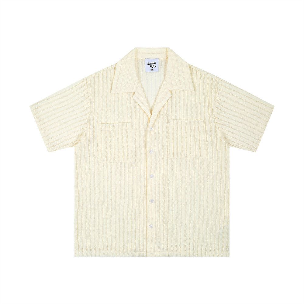 Japanese Brand × Vintage Men's loose casual summer lapel striped shirt y2k Size US M / EU 48-50 / 2 - 1 Thumbnail