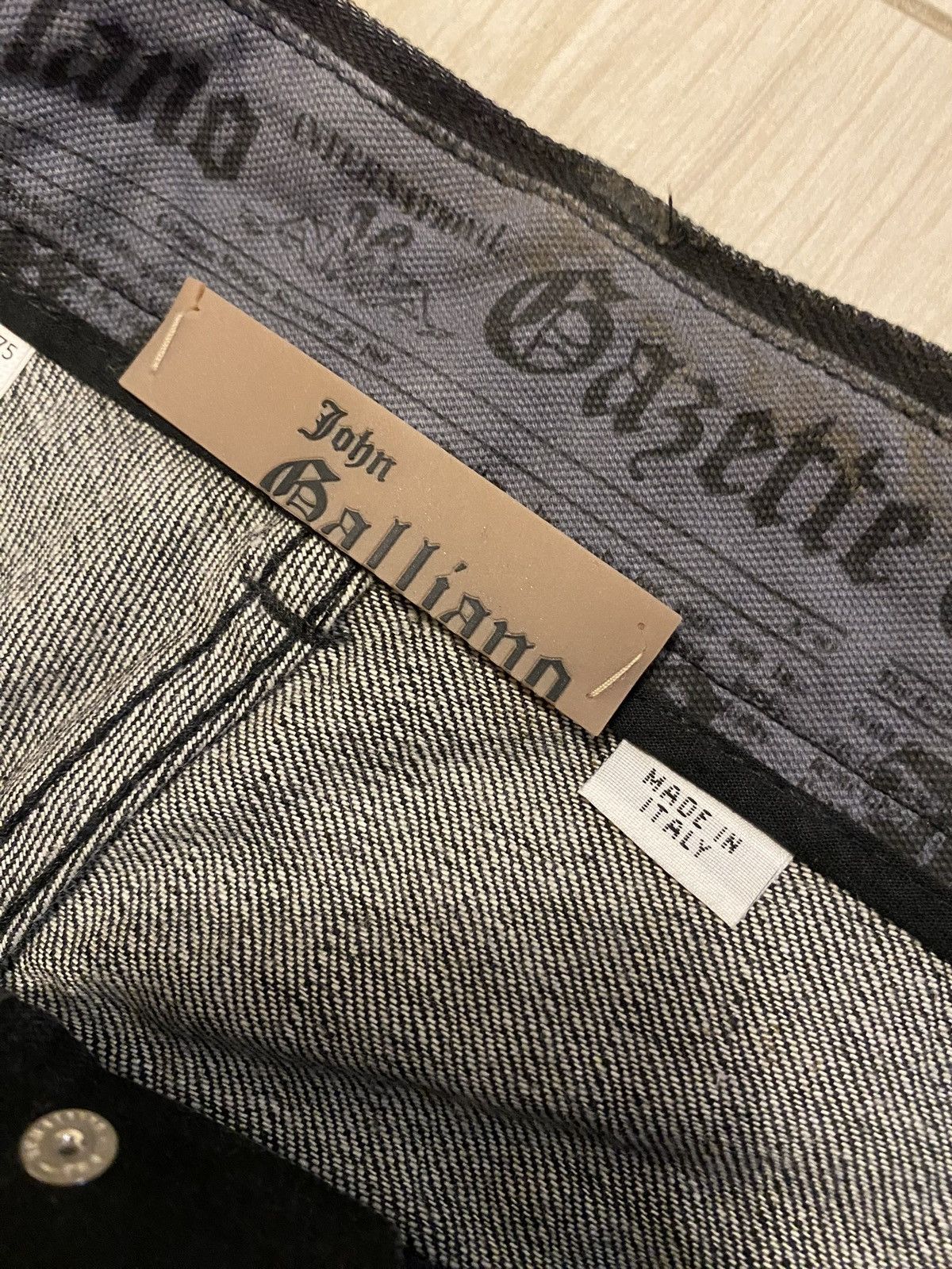 John Galliano DS! Galliano Handpainted Brown Denim Biker Pants Size US 34 / EU 50 - 12 Thumbnail