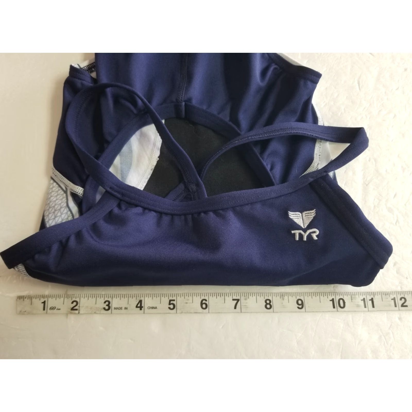 Vintage TYR Swimsuit Girls Navy Blue SIZE XXS 14-16 One Piece Tank Nylon Polyester Spandex Blue Teens 2XS Girls Size ONE SIZE - 3 Thumbnail