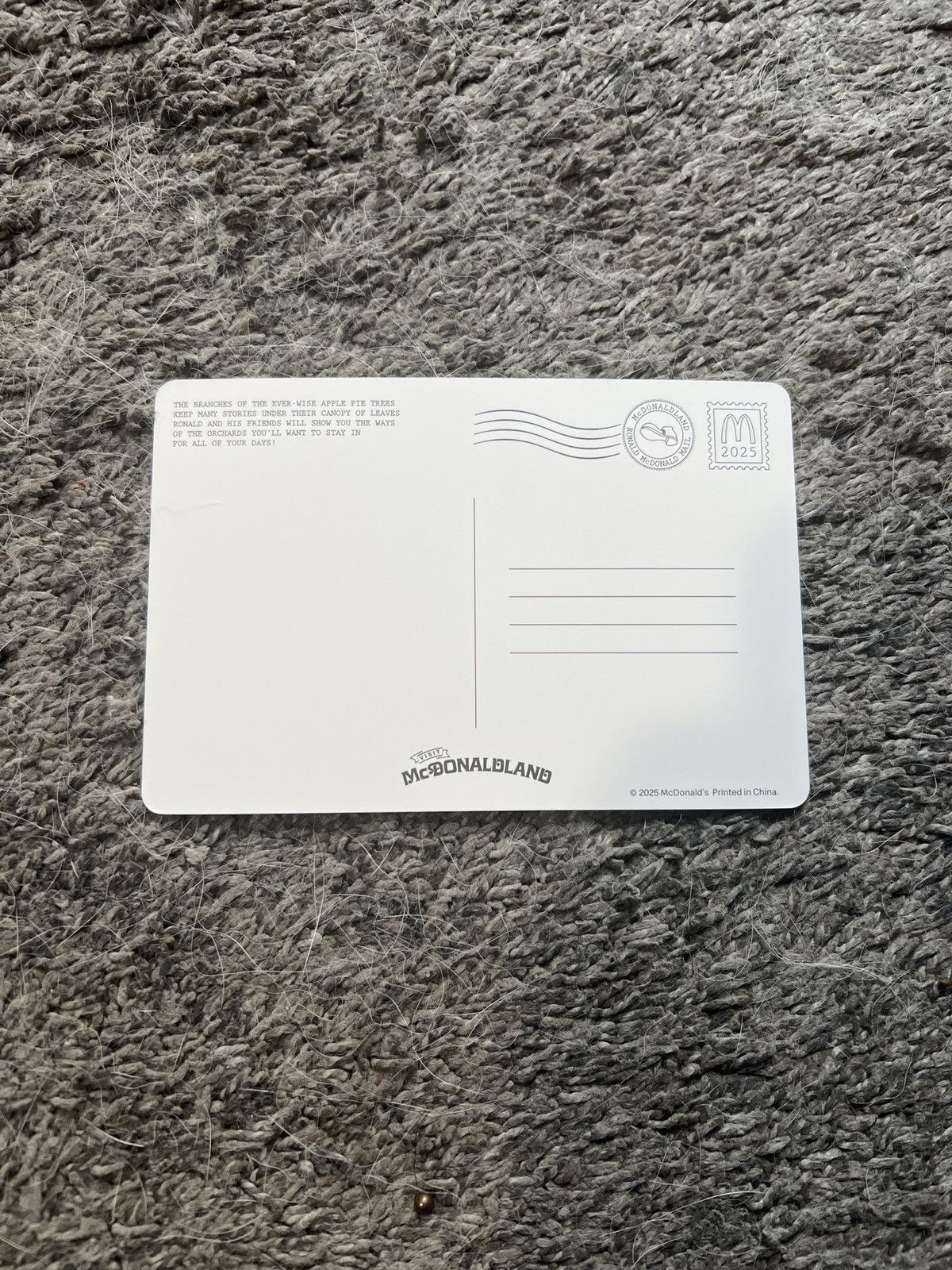 Hypebeast 2025 McDonald’s Apple Pie Orchards Post Card Size ONE SIZE - 2 Thumbnail